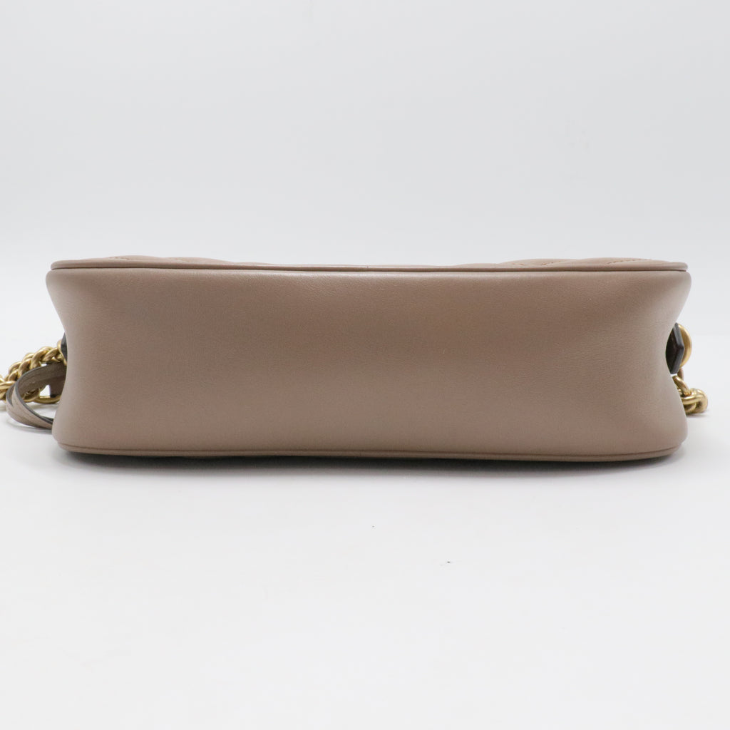 Calfskin Matelasse Small GG Marmont Chain Shoulder Bag Porcelain Rose