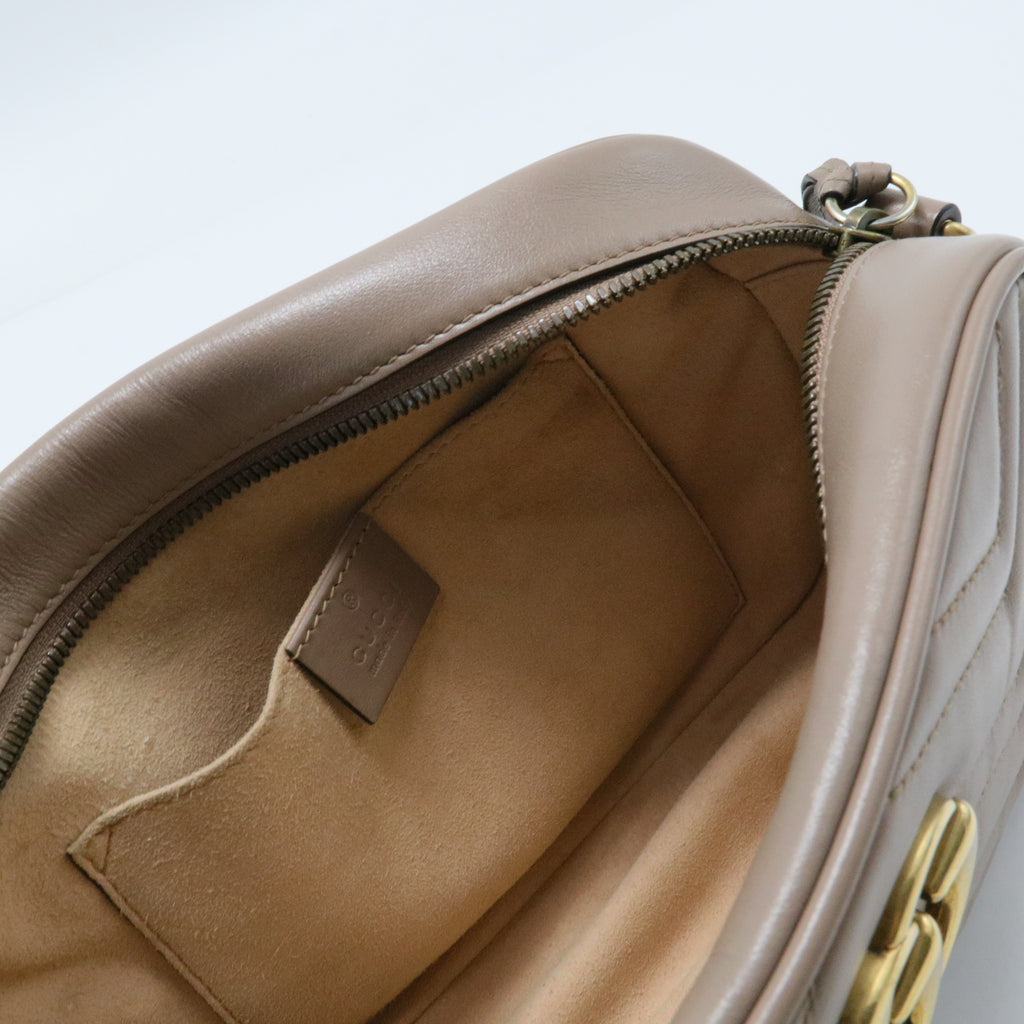 Calfskin Matelasse Small GG Marmont Chain Shoulder Bag Porcelain Rose