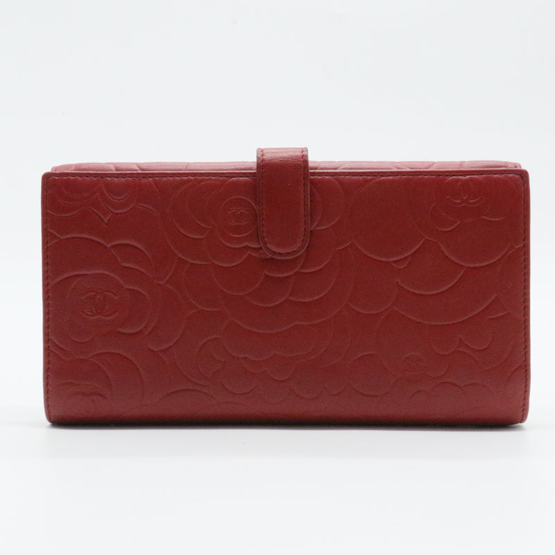 CC Flap Wallet Camellia Lambskin Long