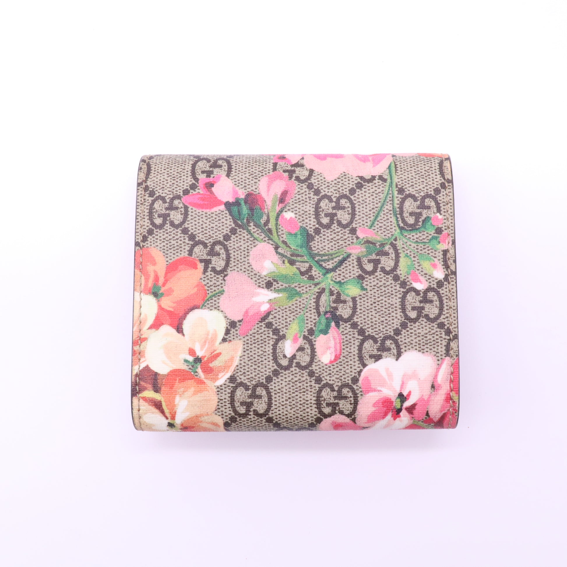 Gucci GG Supreme Blooms Padlock Compact Wallet W21572
