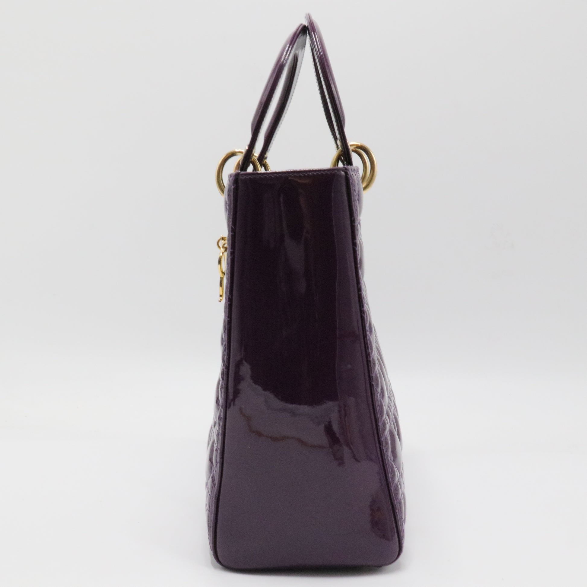 Vintage Lady Dior Bag Cannage Quilt Patent Large