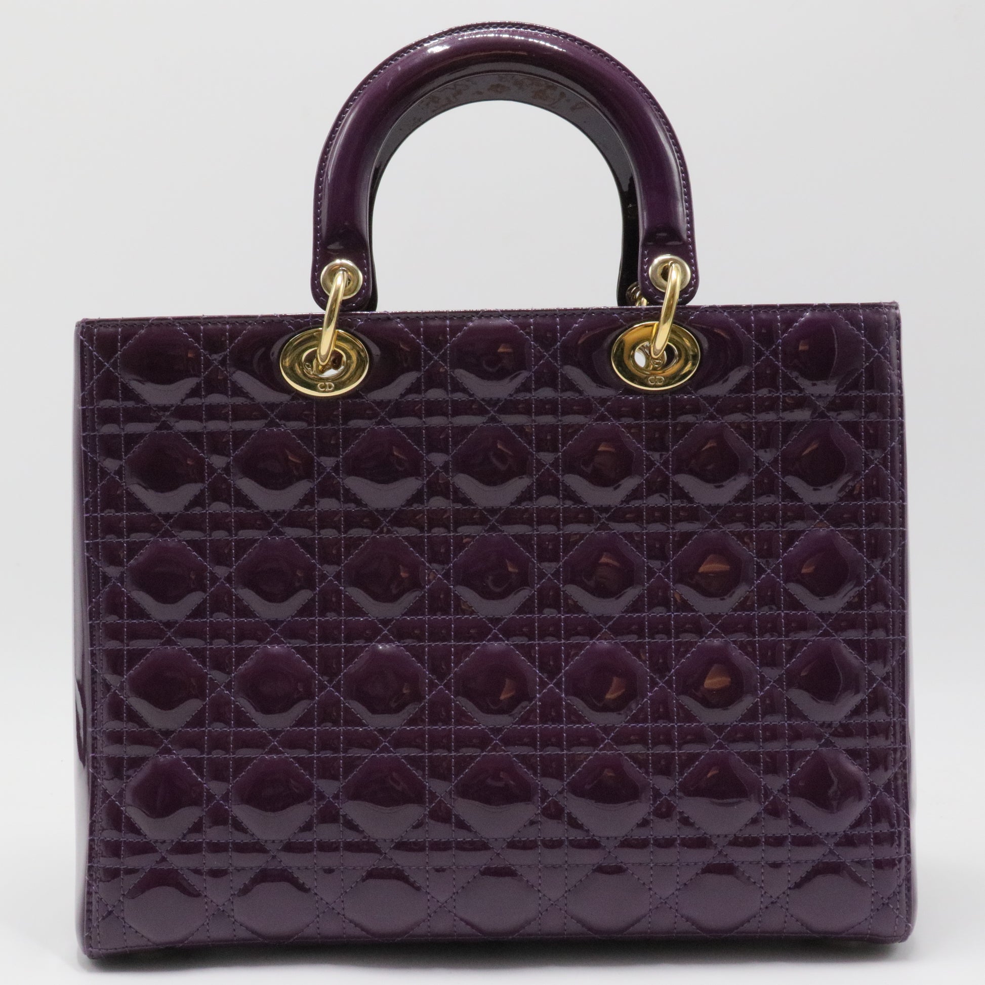Vintage Lady Dior Bag Cannage Quilt Patent Large