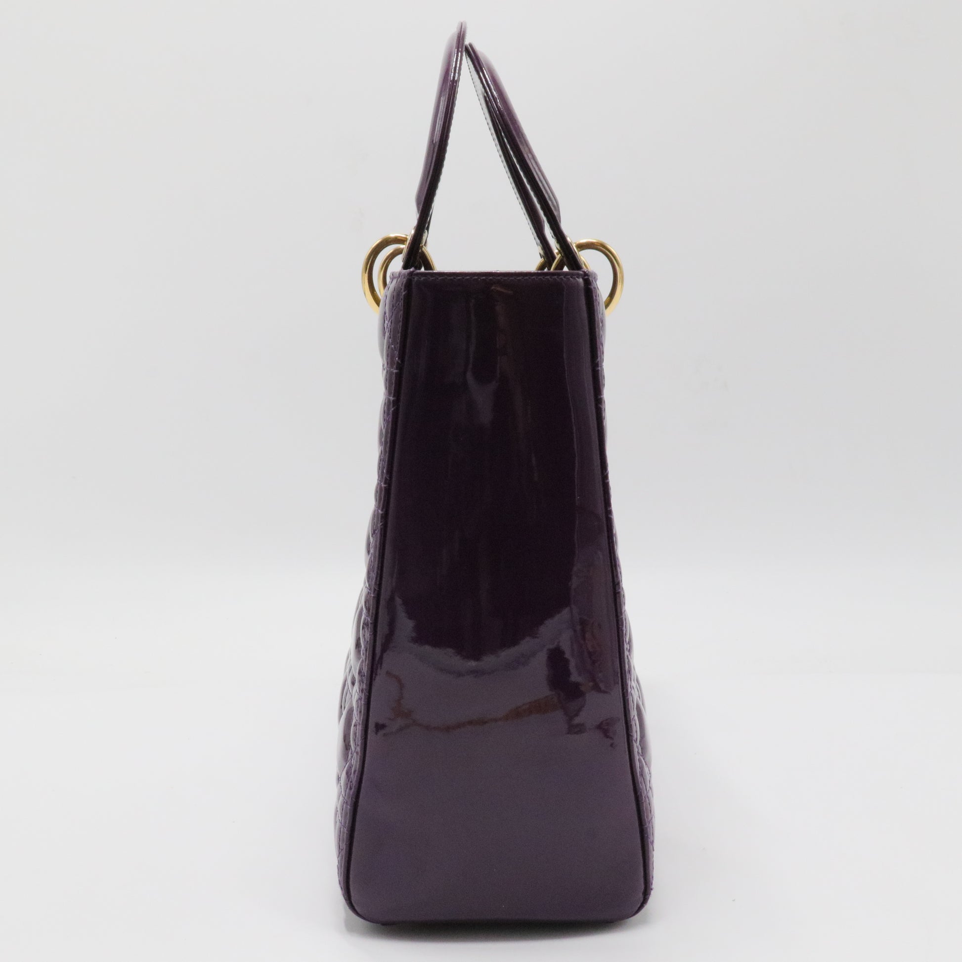 Vintage Lady Dior Bag Cannage Quilt Patent Large