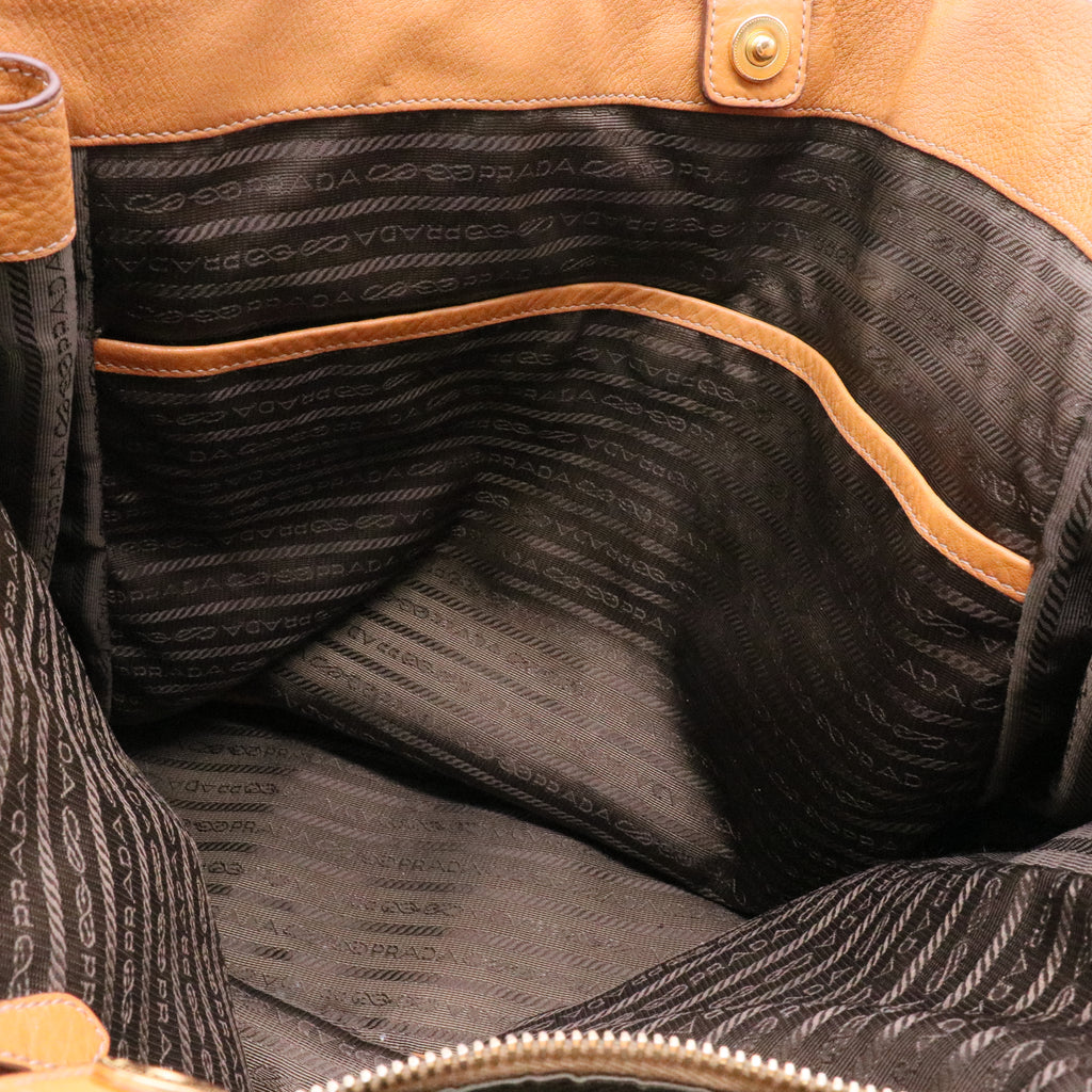 Side Zip Shopper Tote Vitello Daino Large Twins B20818