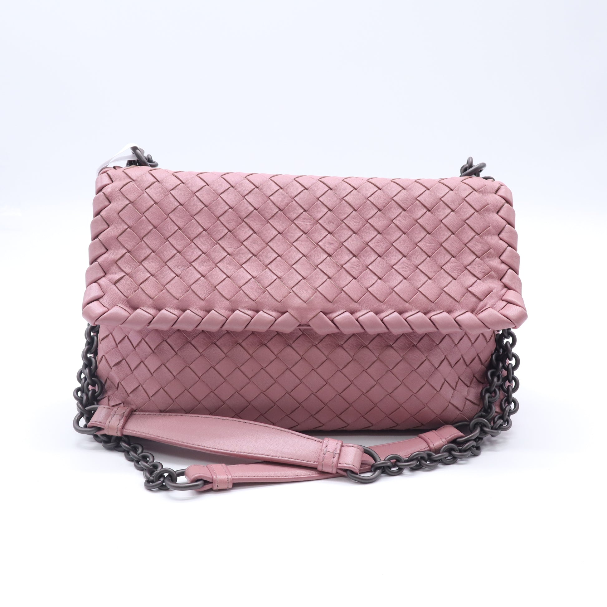 Bottega Veneta Olimpia Bag in Pink Intrecciato Nappa Leather twins B23970