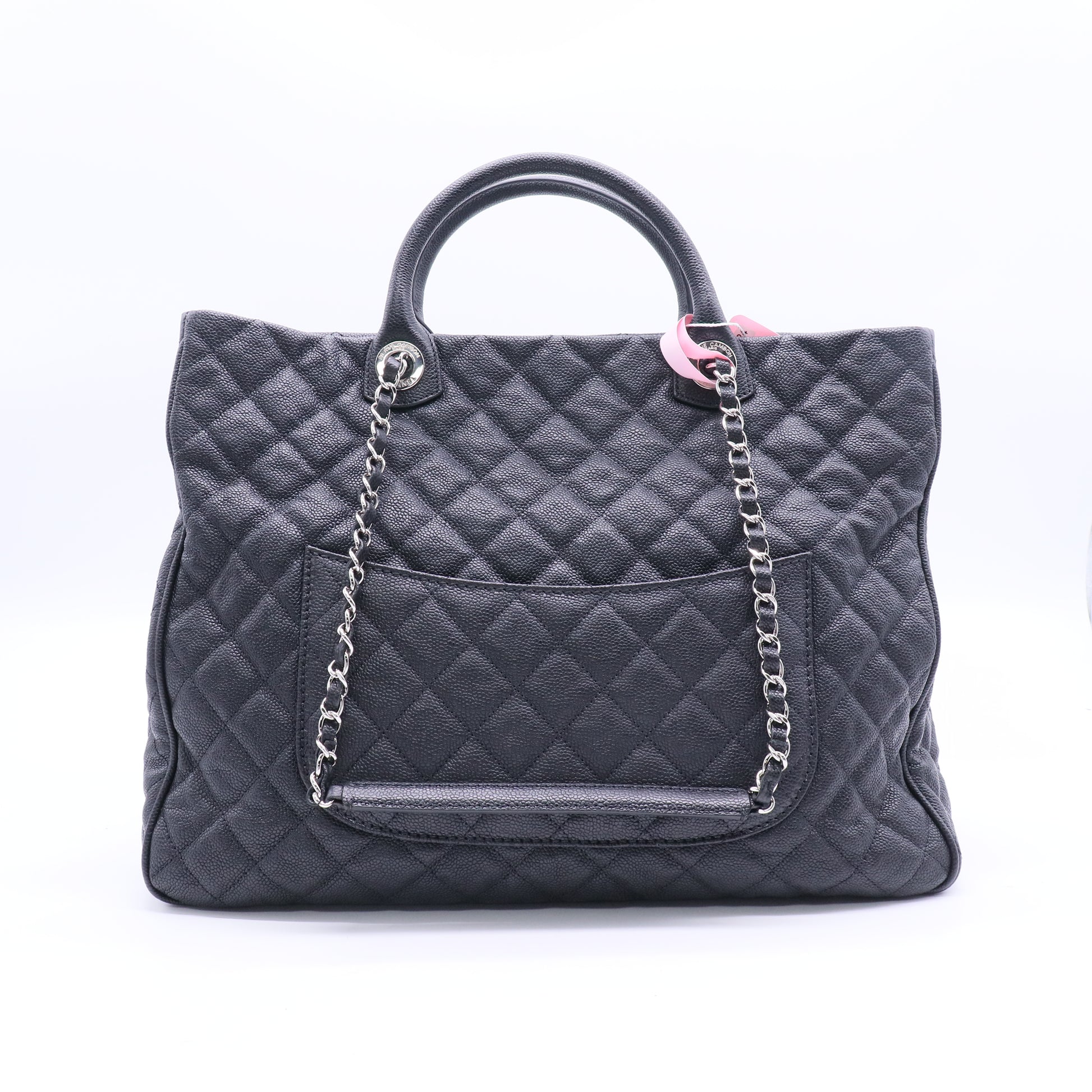 Caviar Quilted Large Urban Companion Top Handle Shopping Tote Black Twins LDJ2824