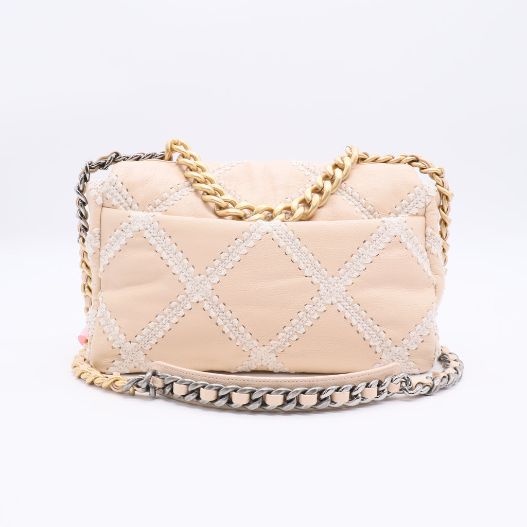 Chanel 2021 Large Crochet & Calfskin 19 Flap Bag twins