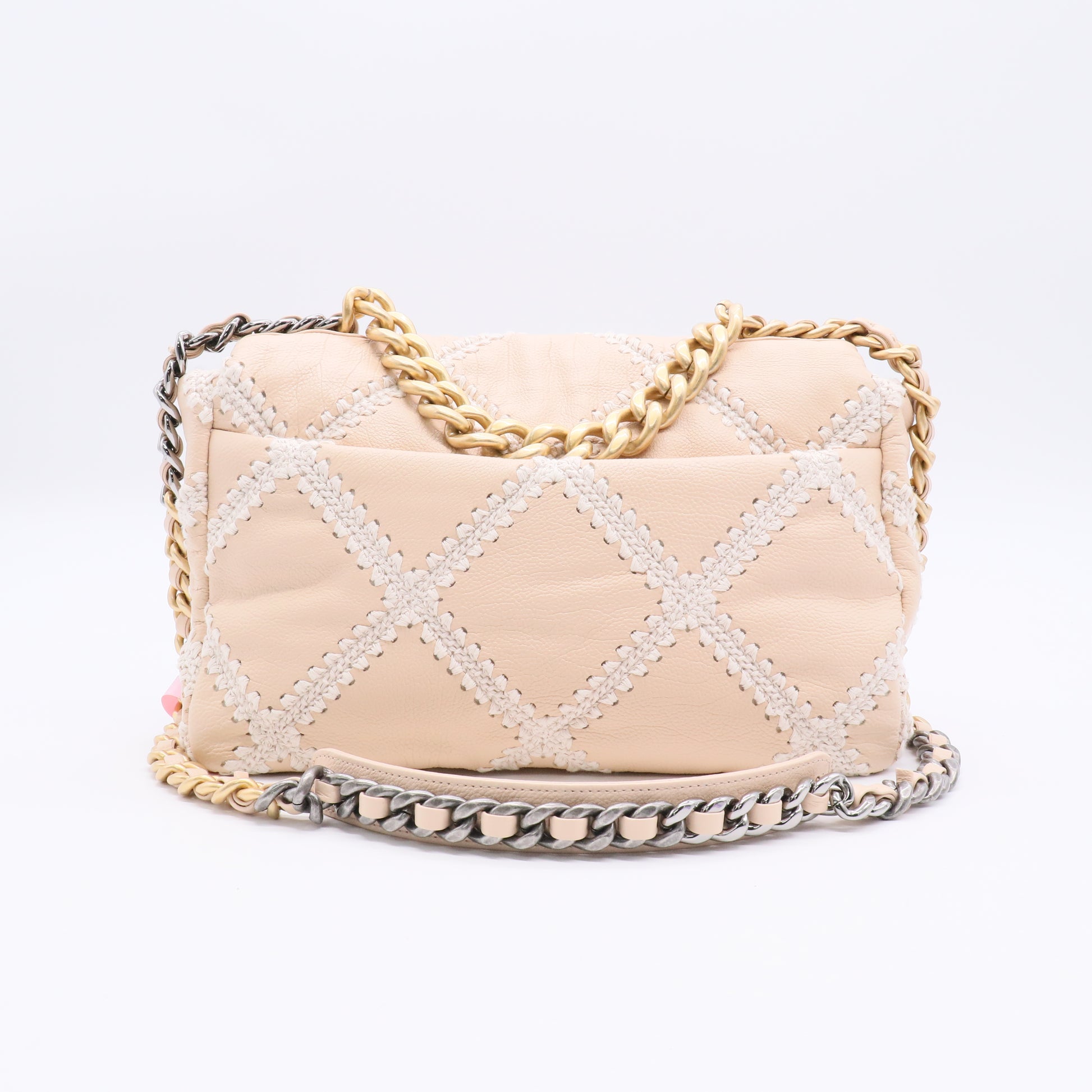 Chanel 2021 Large Crochet & Calfskin 19 Flap Bag twins