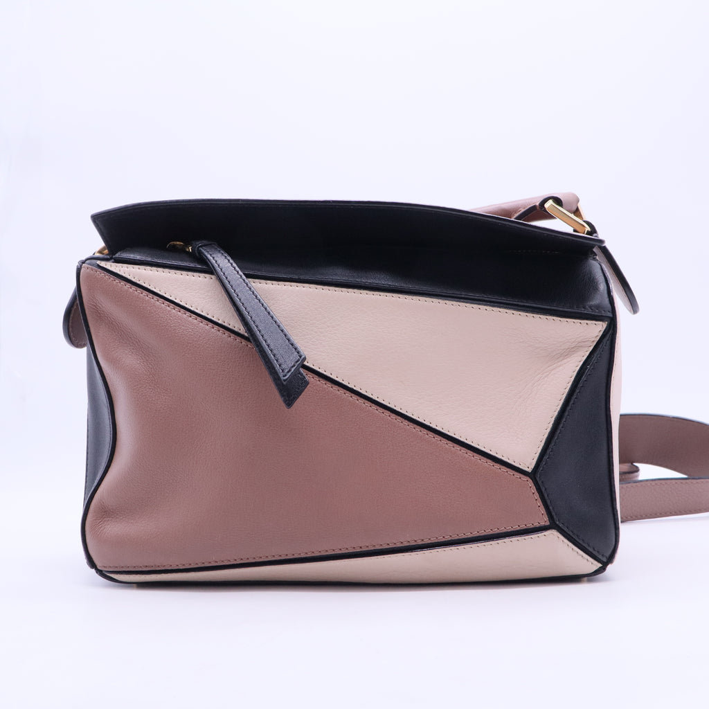 Calfskin Small Puzzle Bag Sand Hazelnut Ash B12390