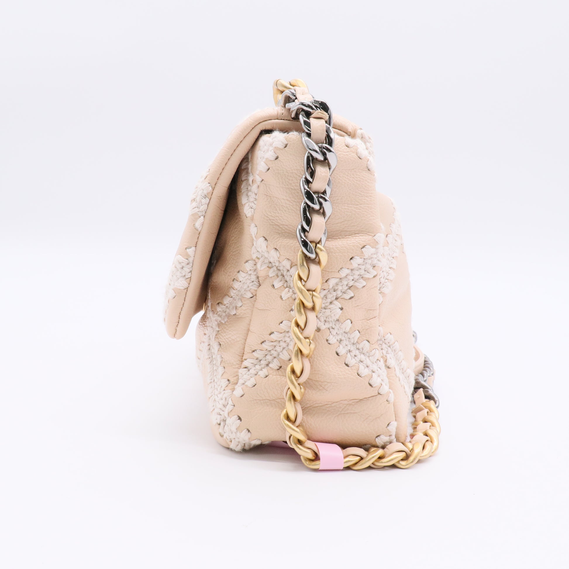 Chanel 2021 Large Crochet & Calfskin 19 Flap Bag twins