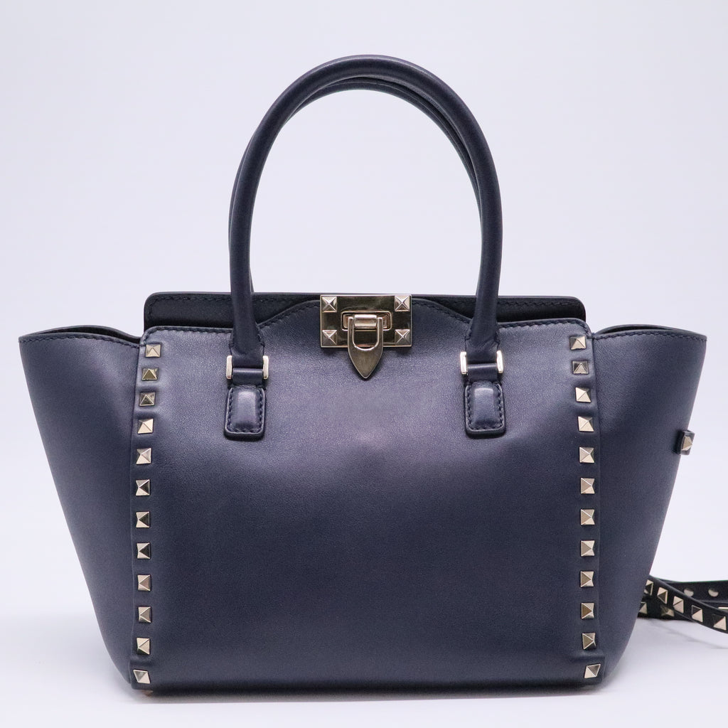 Vitello Small Rockstud Double Handle Tote