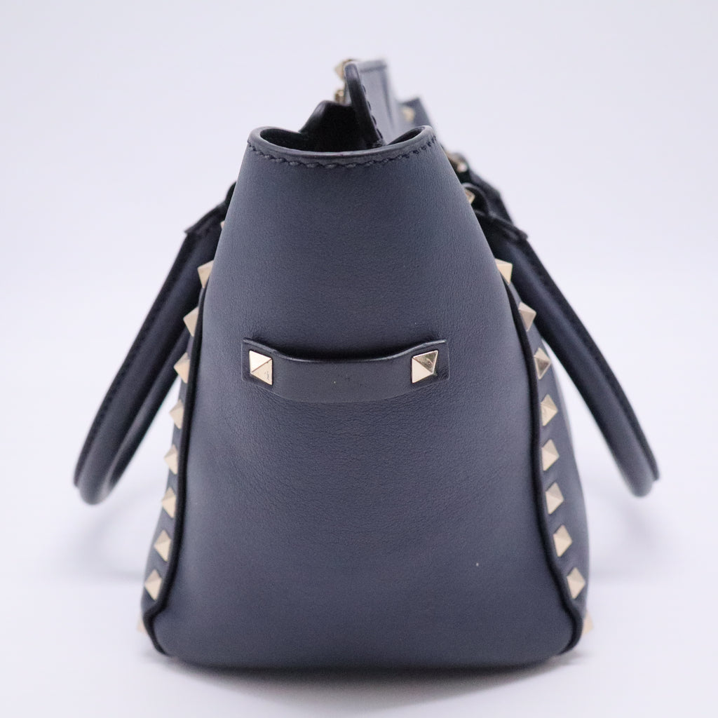 Vitello Small Rockstud Double Handle Tote