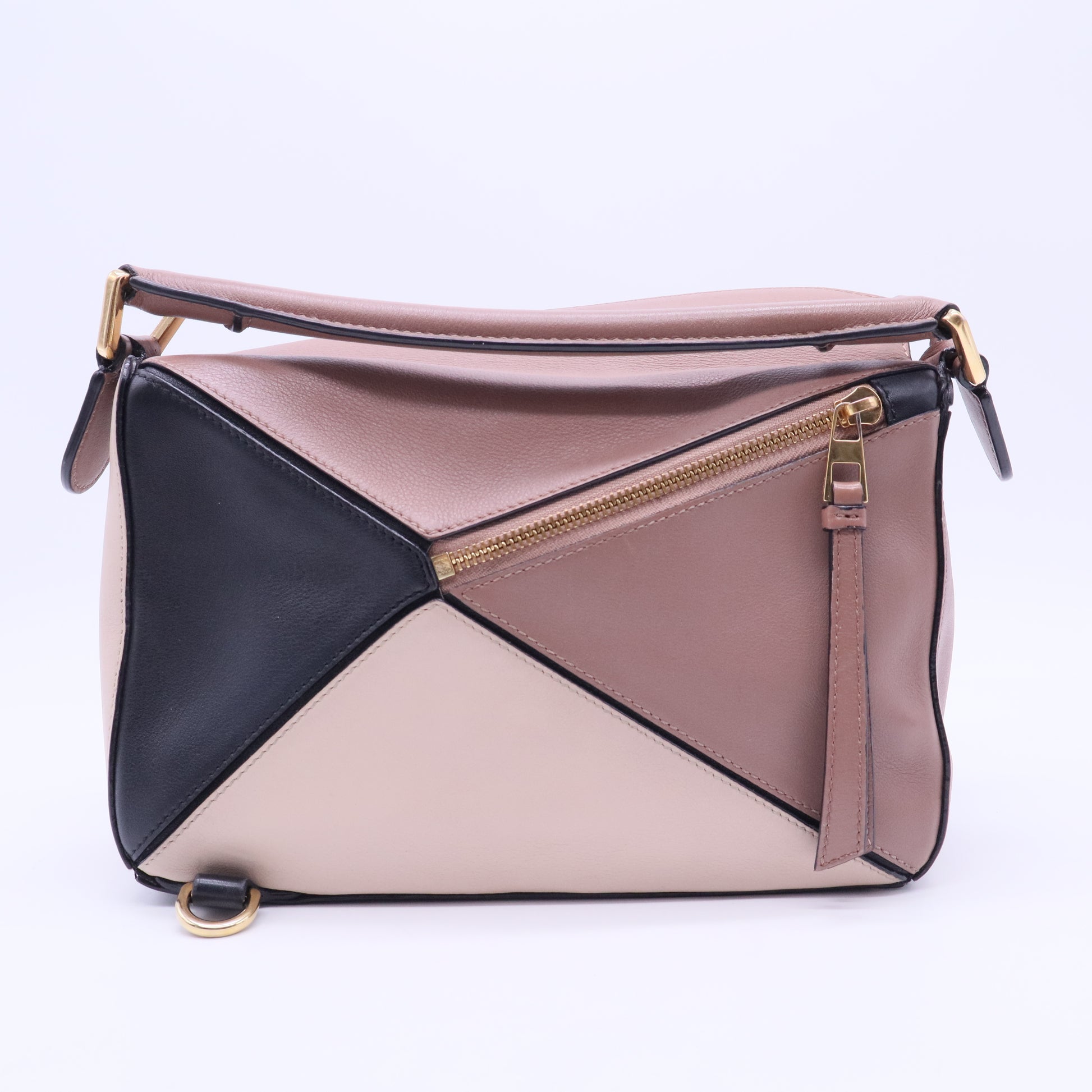 Calfskin Small Puzzle Bag Sand Hazelnut Ash B12390
