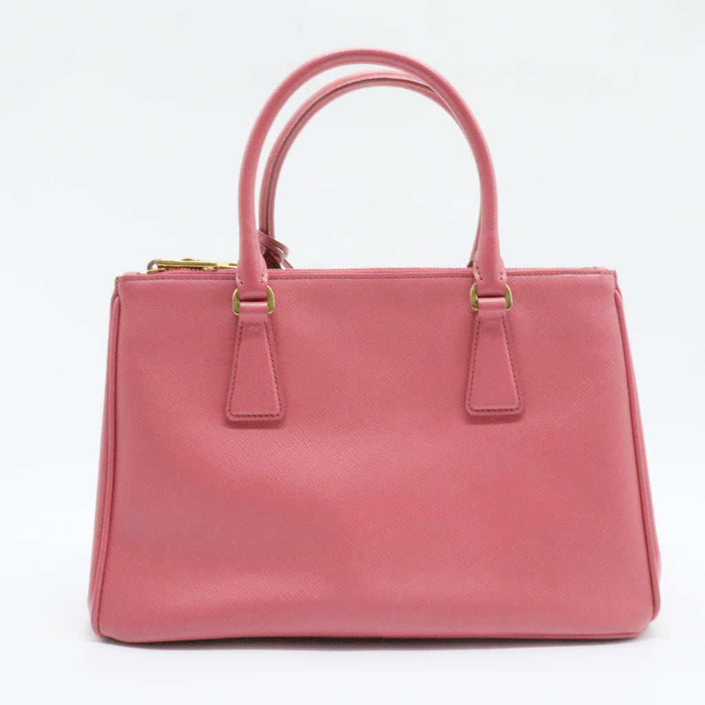Double Zip Lux Tote  Saffiano Leather Small