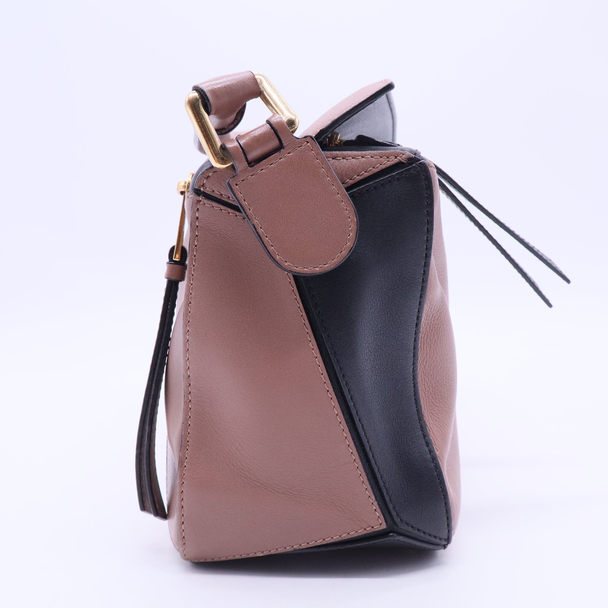 Calfskin Small Puzzle Bag Sand Hazelnut Ash B12390