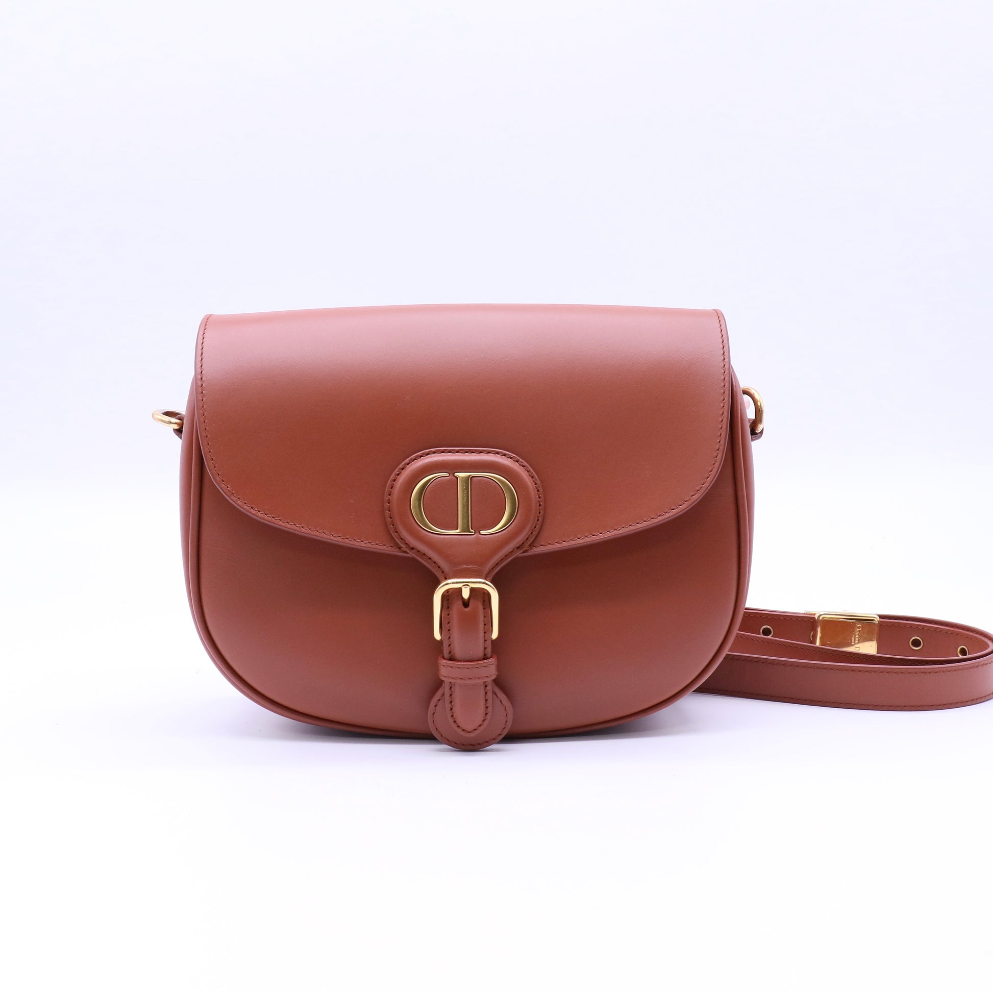 Dior Brown Leather Medium Bobby Shoulder Bag twins B21942