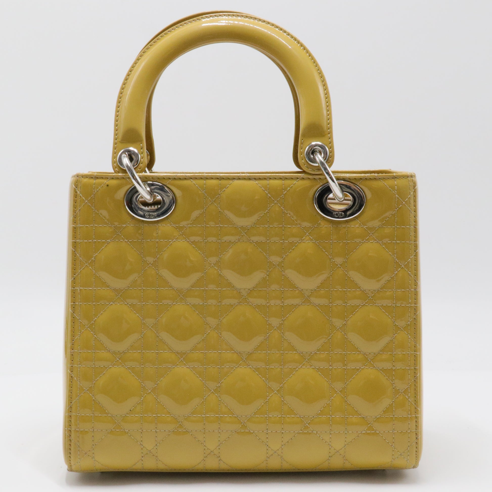 Christian Dior Lady Dior Bag Cannage Quilt Patent Medium