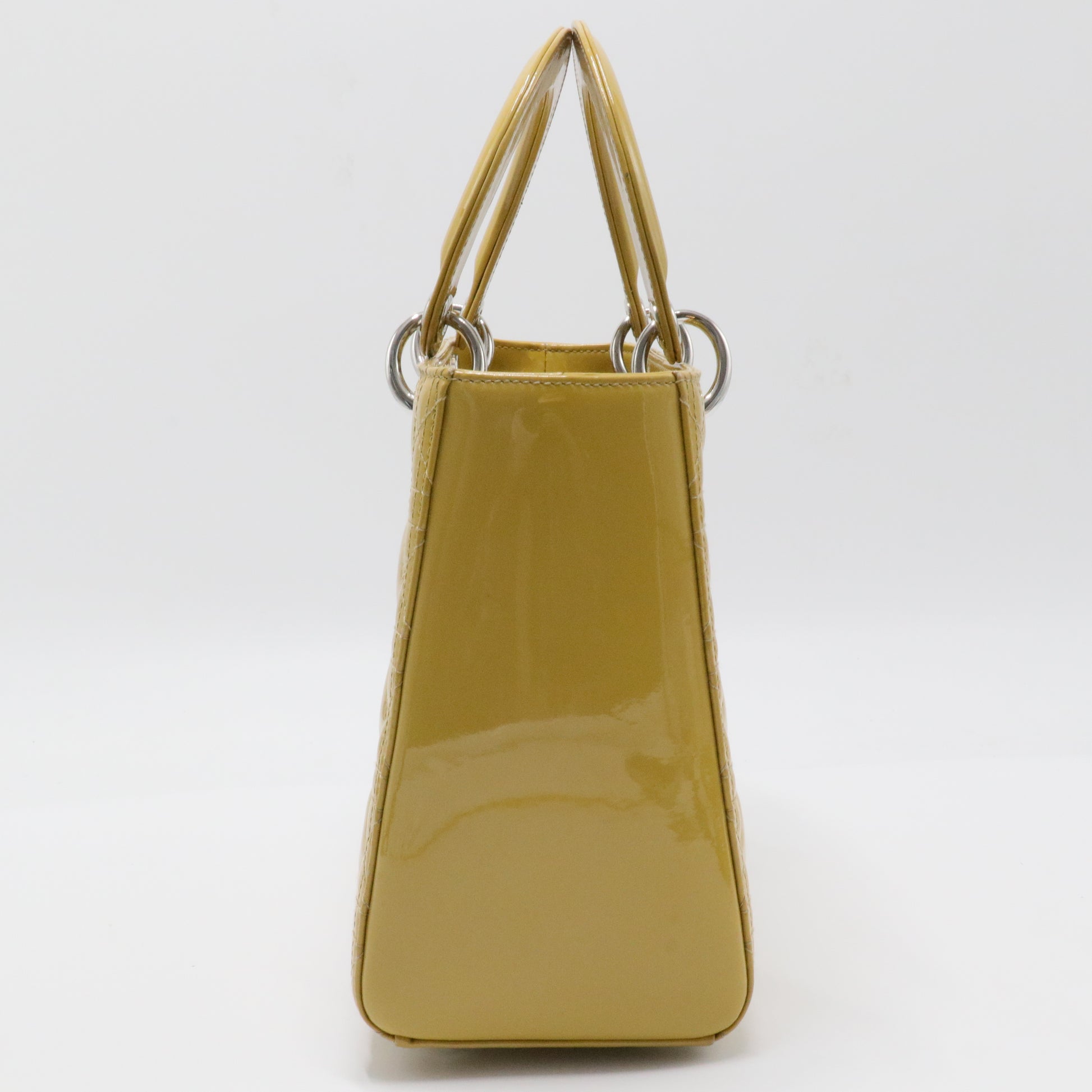 Christian Dior Lady Dior Bag Cannage Quilt Patent Medium