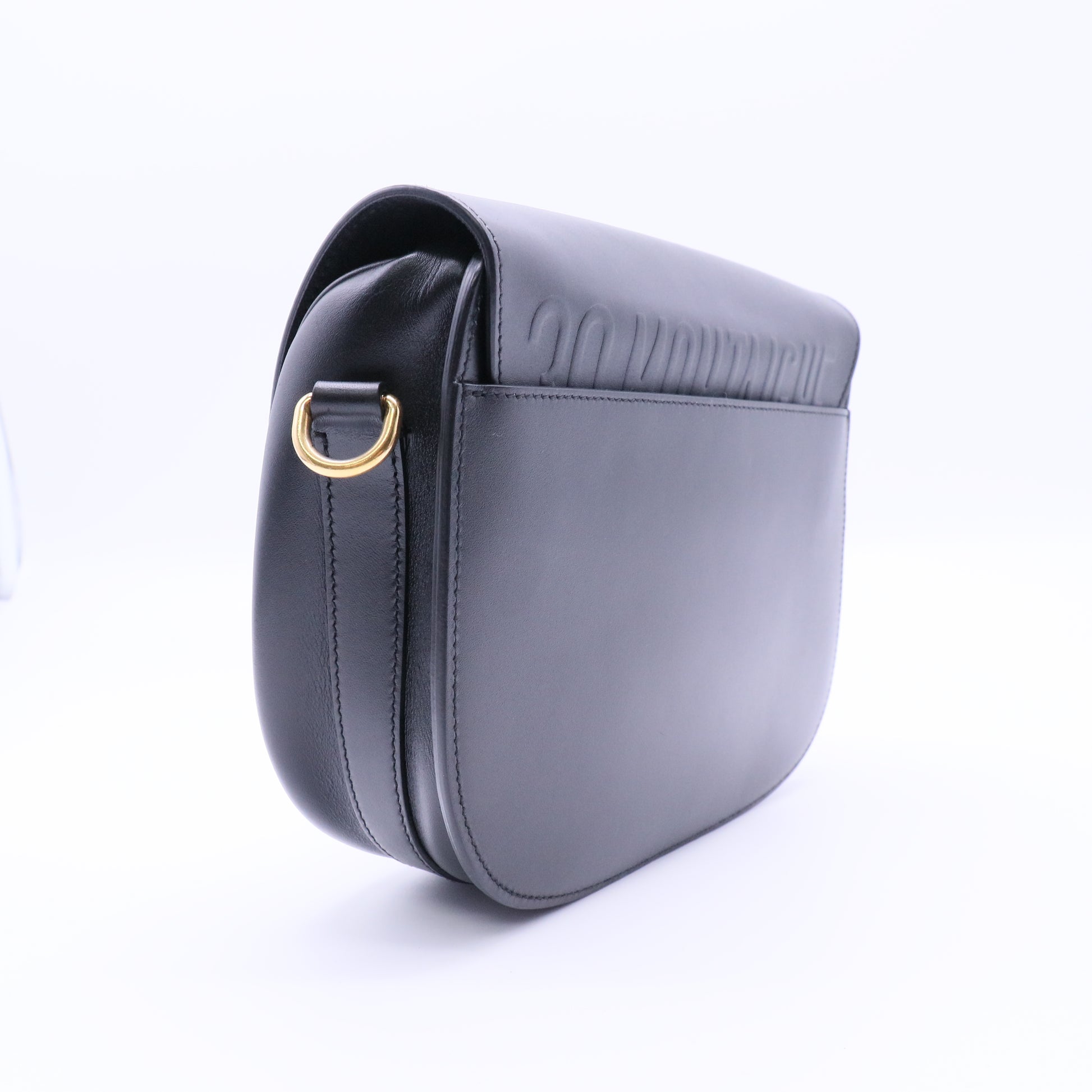 Christian Dior Box Calfskin Medium Bobby Flap Black twins B21941