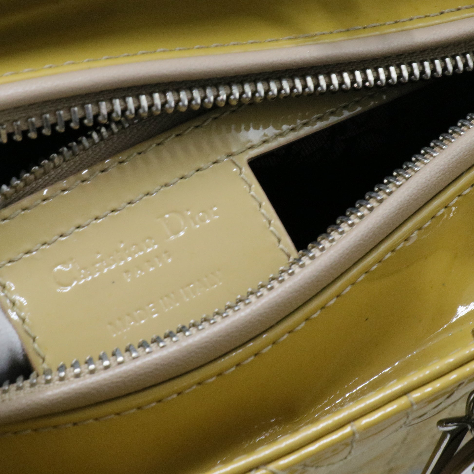 Christian Dior Lady Dior Bag Cannage Quilt Patent Medium