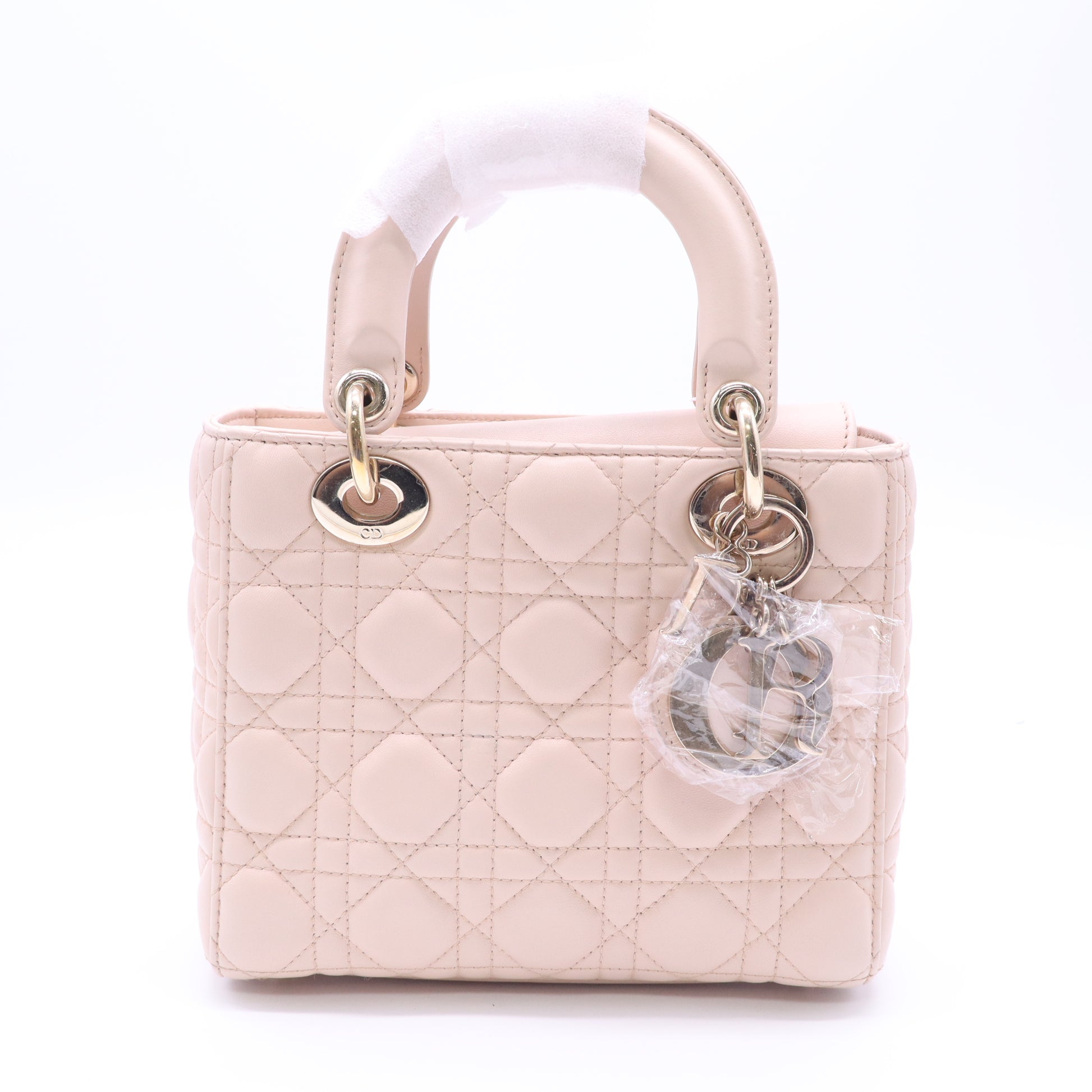 Small Lady Dior My ABCDior Bag in Powder Pink Cannage Lambskin twins LDZ1001