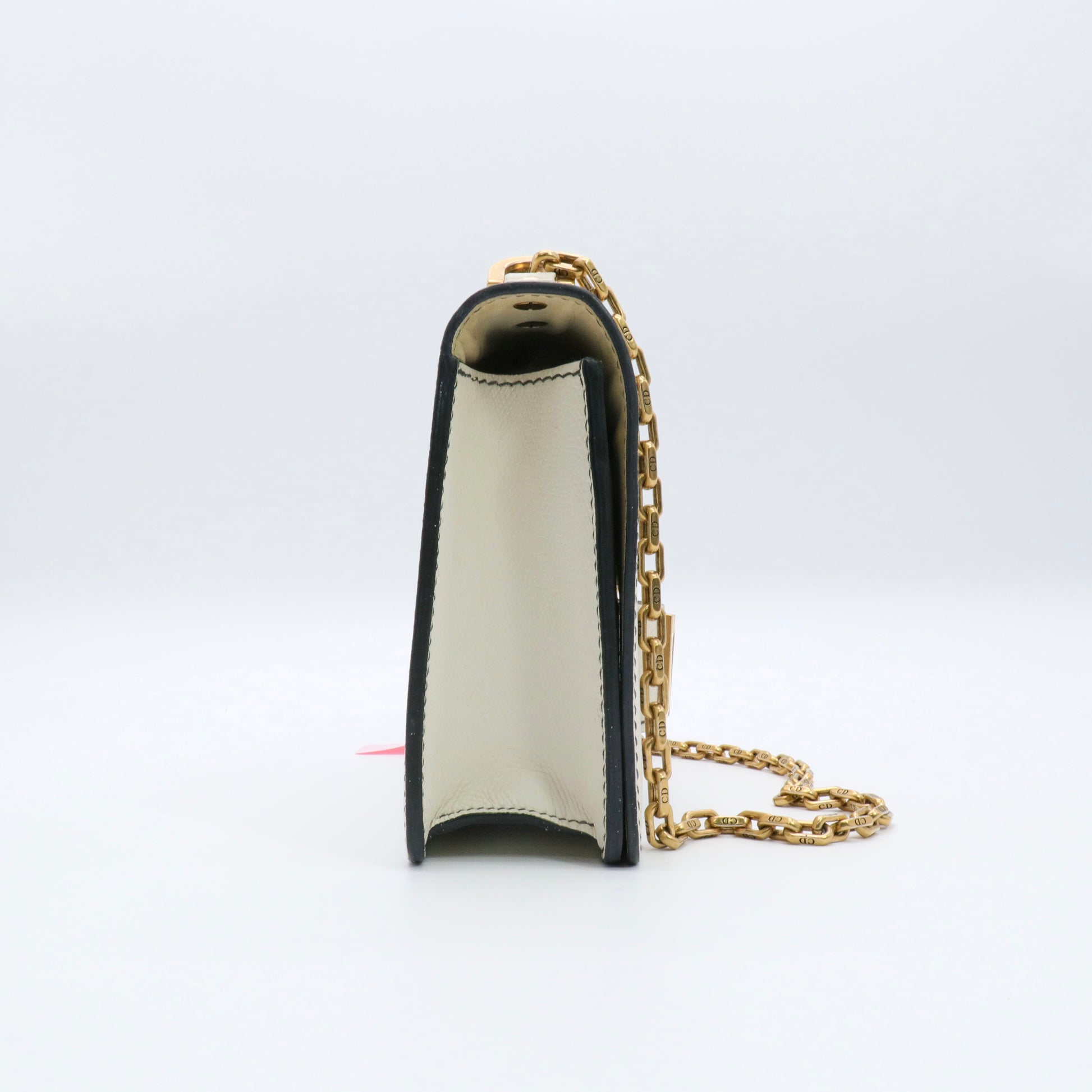 Calfskin J'Adior Chain Flap Bag Off White twins