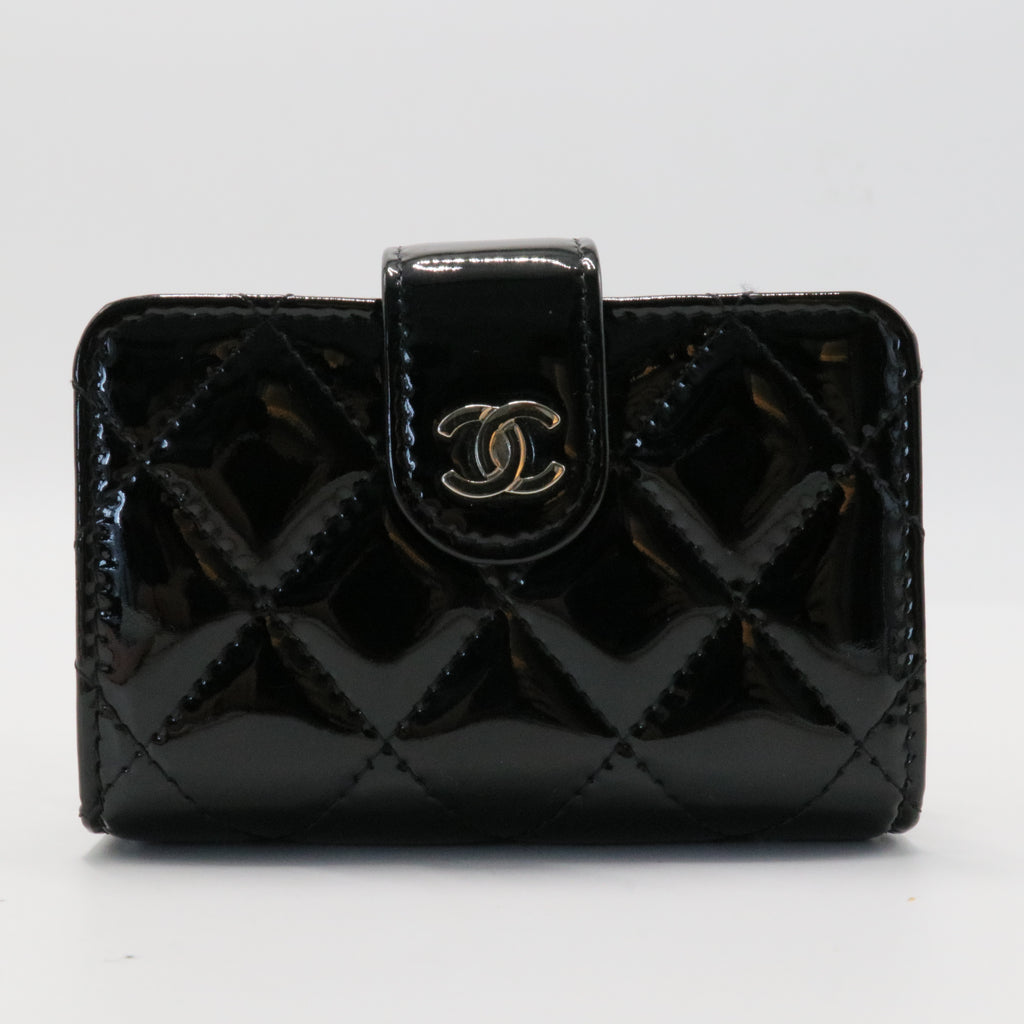 Black Patent Leather Card Holder