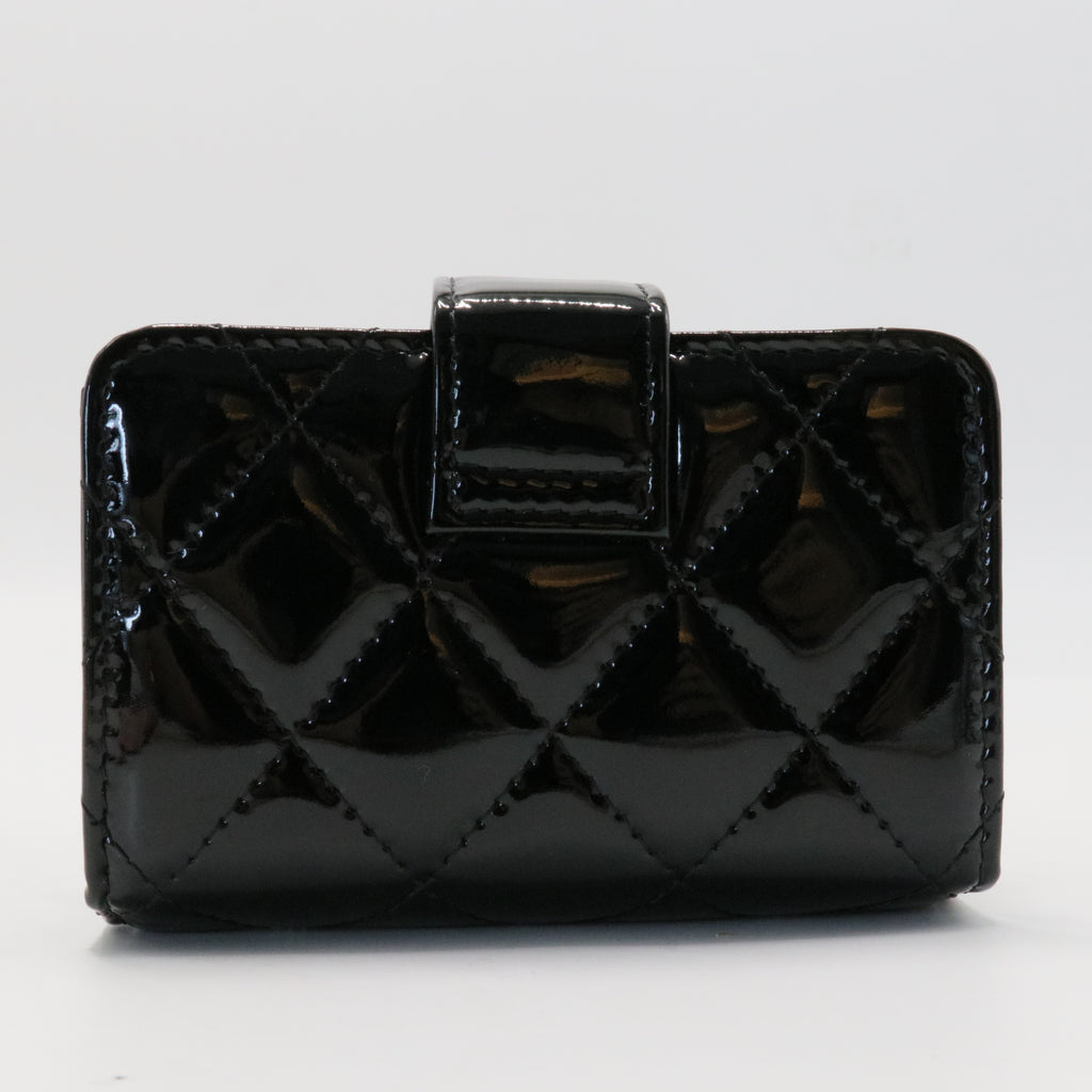 Black Patent Leather Card Holder