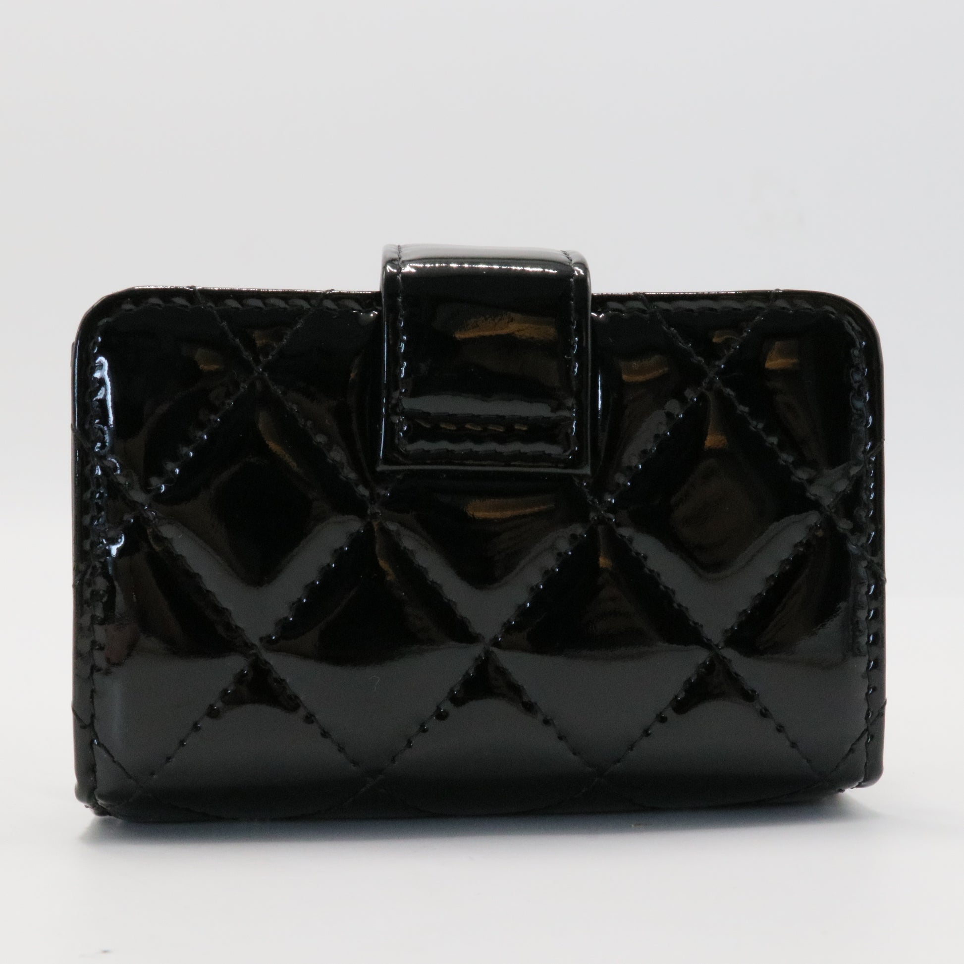 Black Patent Leather Card Holder