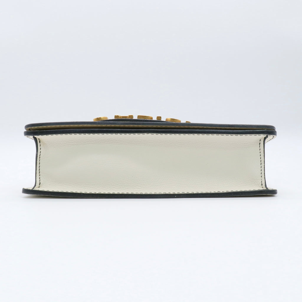 Calfskin J'Adior Chain Flap Bag Off White twins