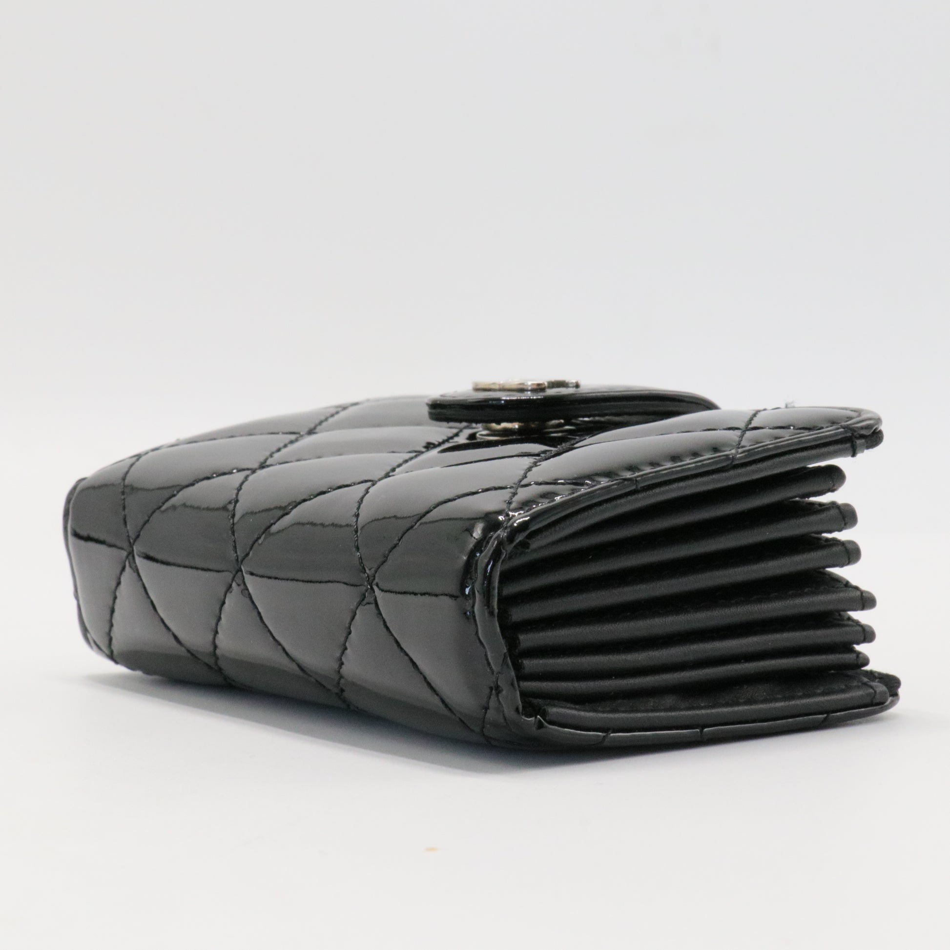 Black Patent Leather Card Holder