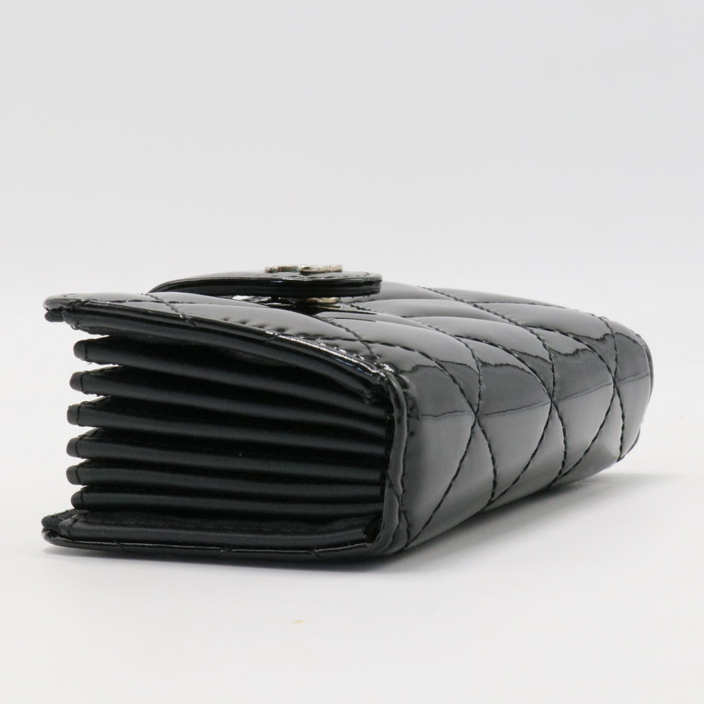 Black Patent Leather Card Holder