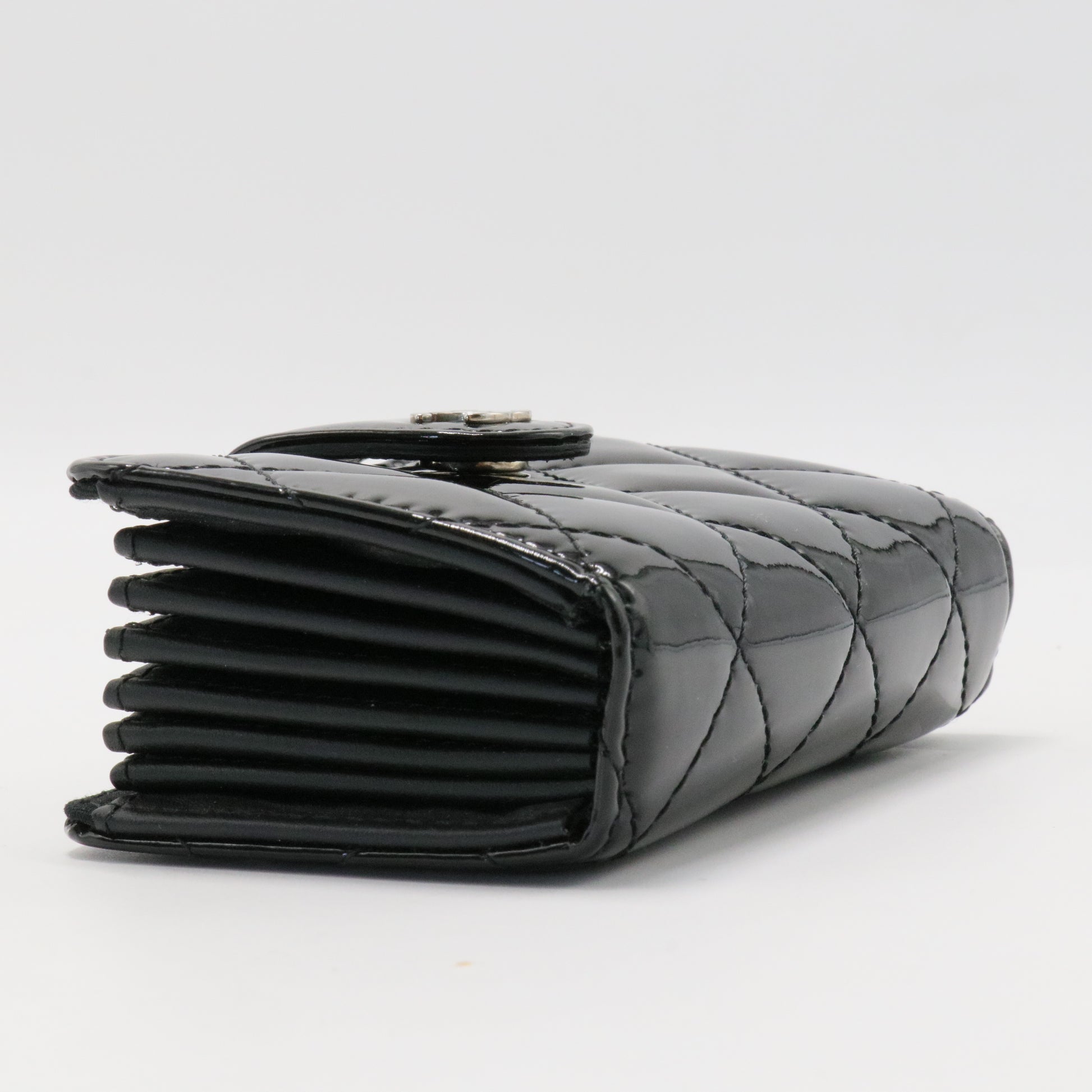 Black Patent Leather Card Holder