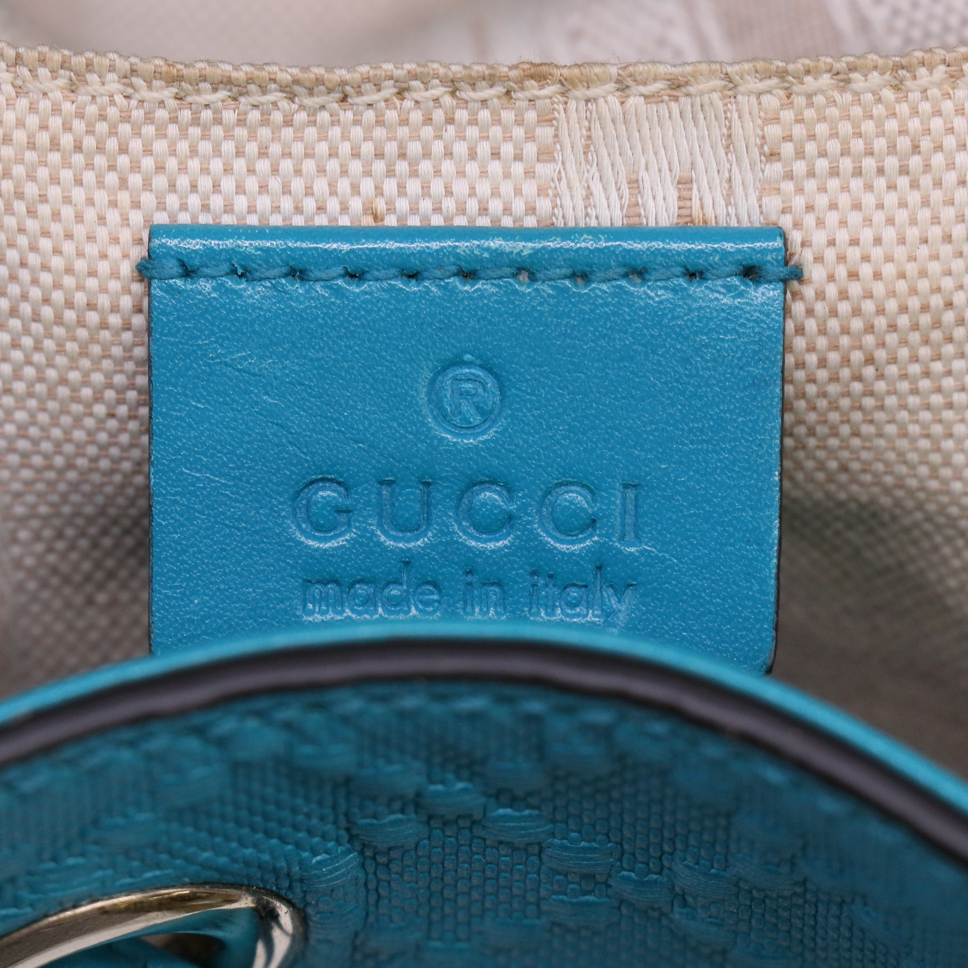 Gucci Bright Diamante Leather Drawstring Bucket Bag B23914