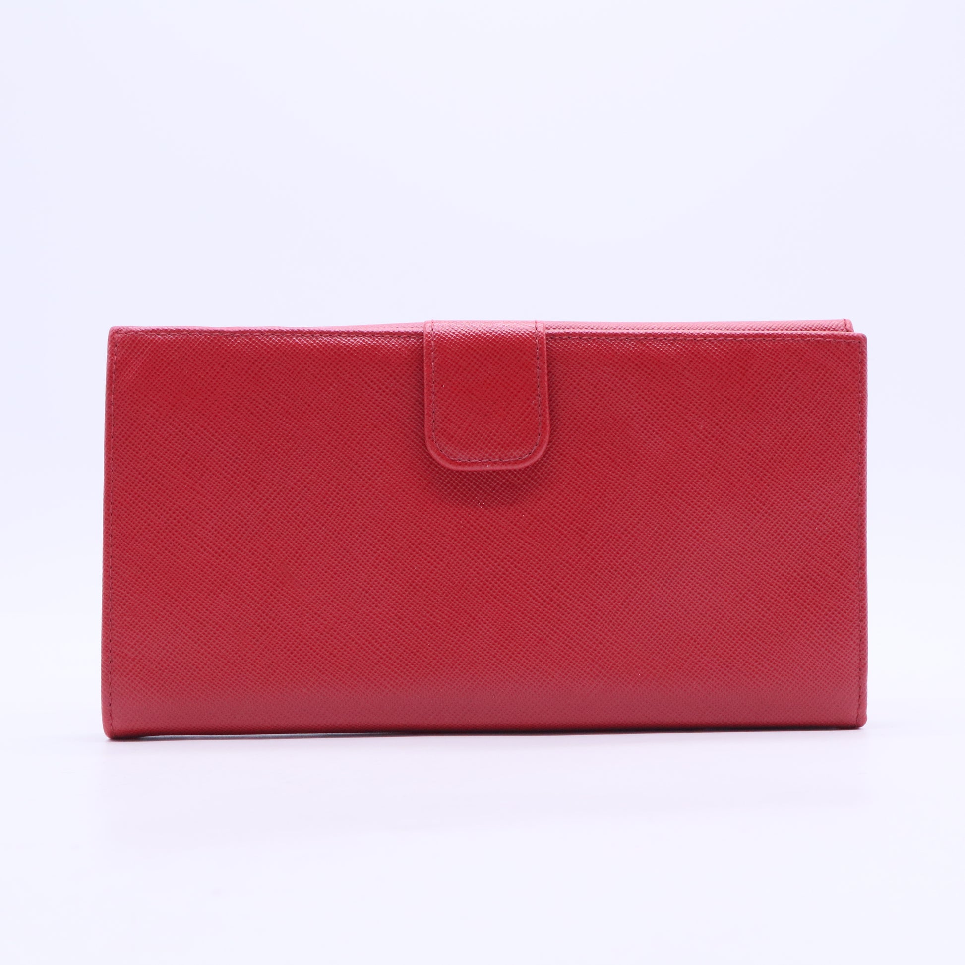 Red Saffiano Metal Leather Long Flap Wallet W20299