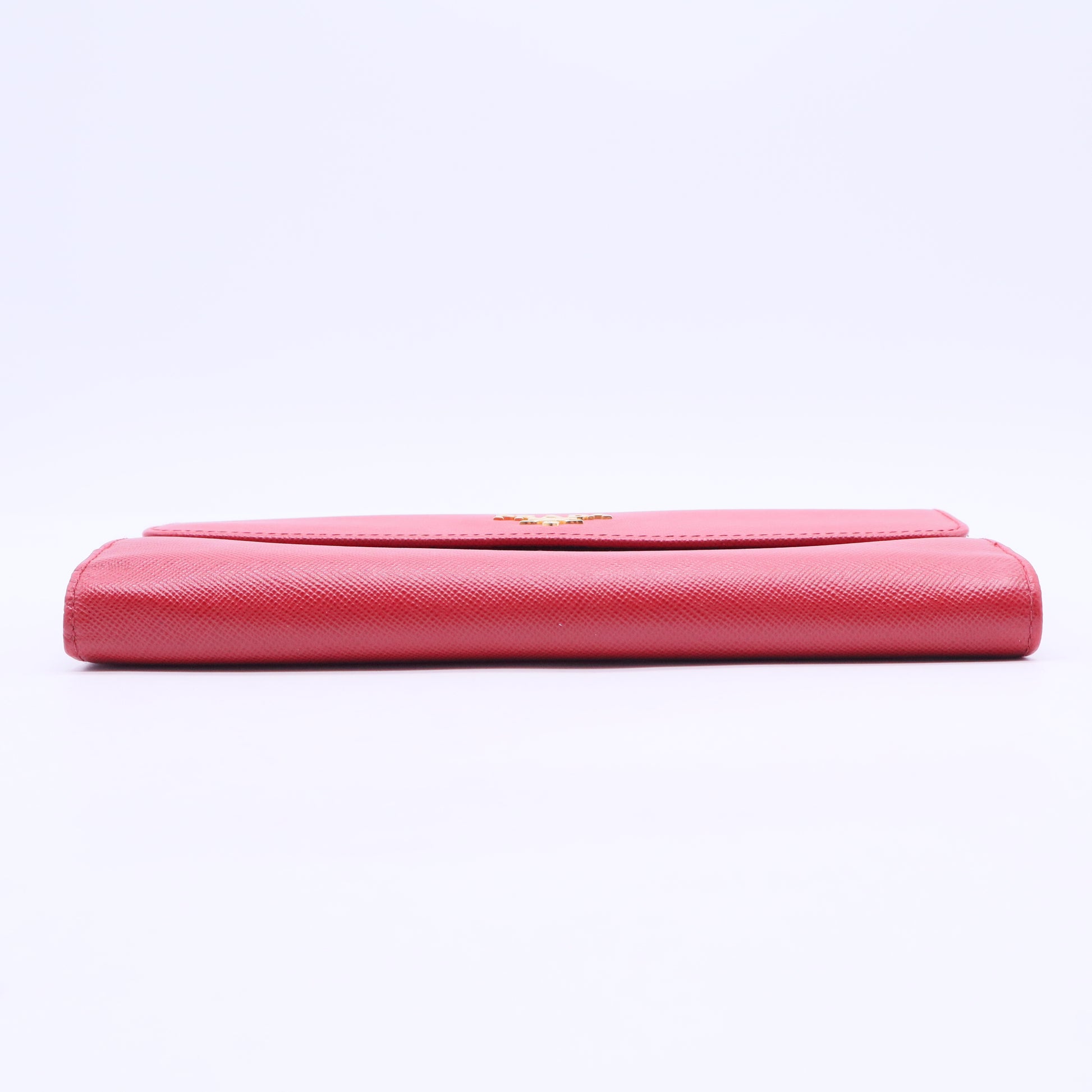 Red Saffiano Metal Leather Long Flap Wallet W20299