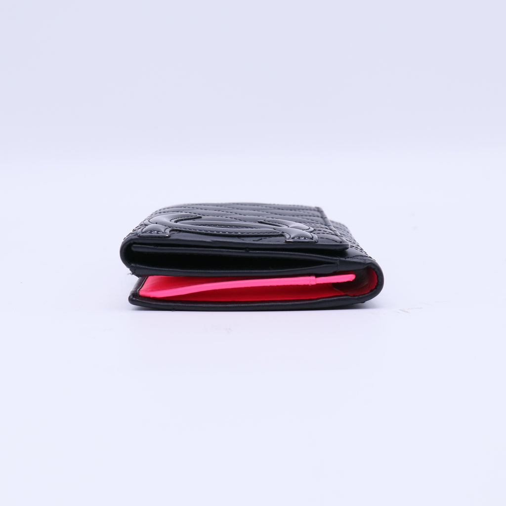 Black Calfskin Leather Ligne Cambon Continental Flap Wallet W21564