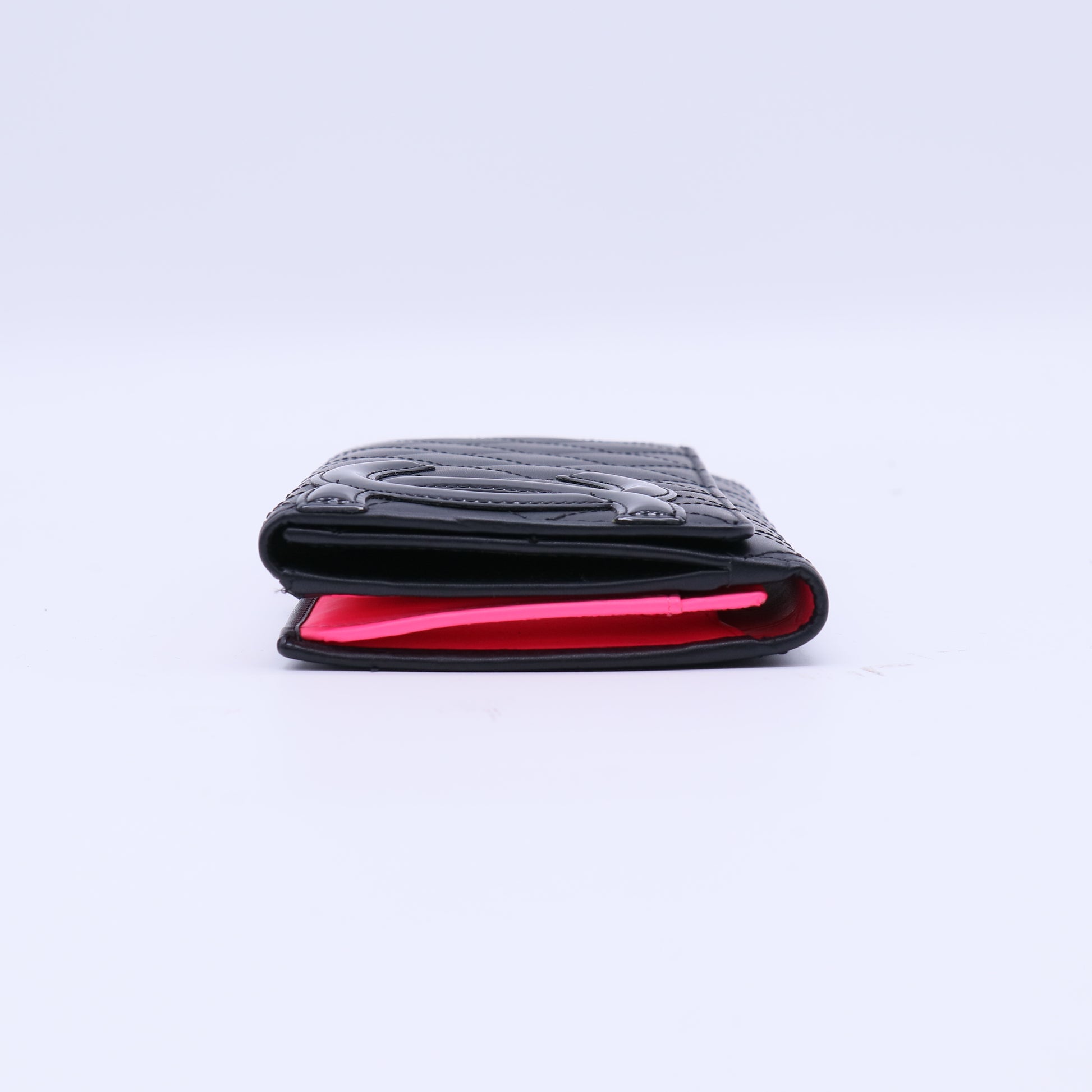Black Calfskin Leather Ligne Cambon Continental Flap Wallet W21564