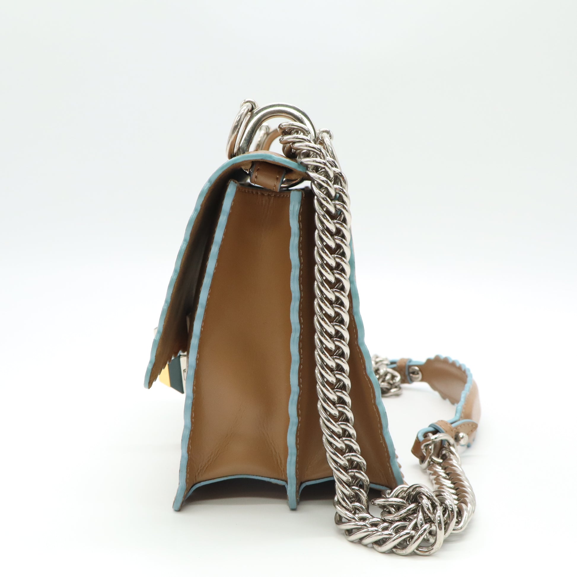 Fendi Kan I Scalloped Leather Shoulder Bag B22436