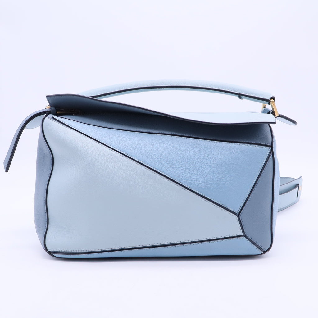 Puzzle Small Multi tone Blue Leather Crossbody Bag B20138
