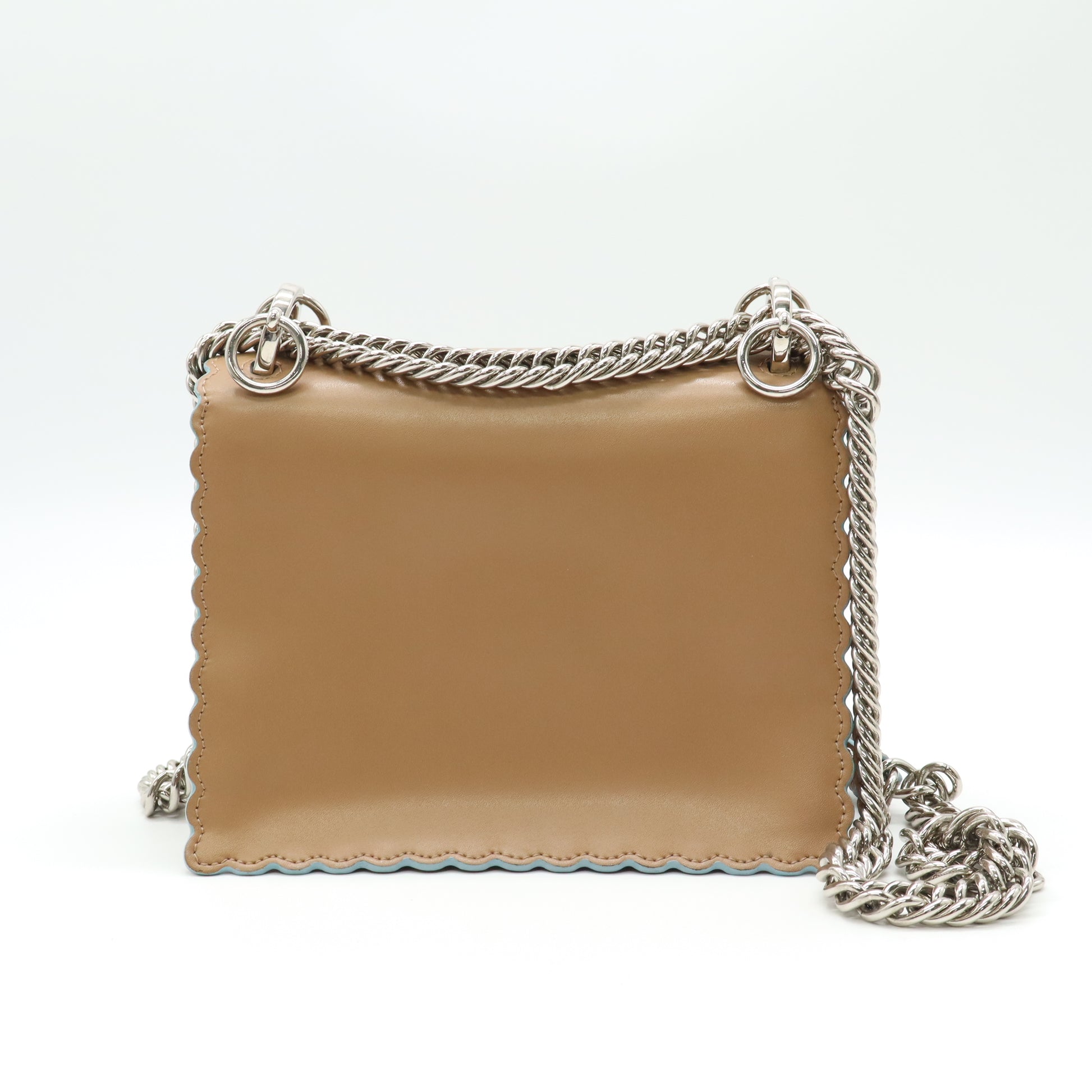Fendi Kan I Scalloped Leather Shoulder Bag B22436