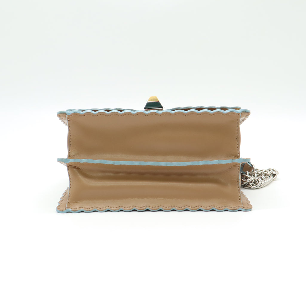 Fendi Kan I Scalloped Leather Shoulder Bag B22436