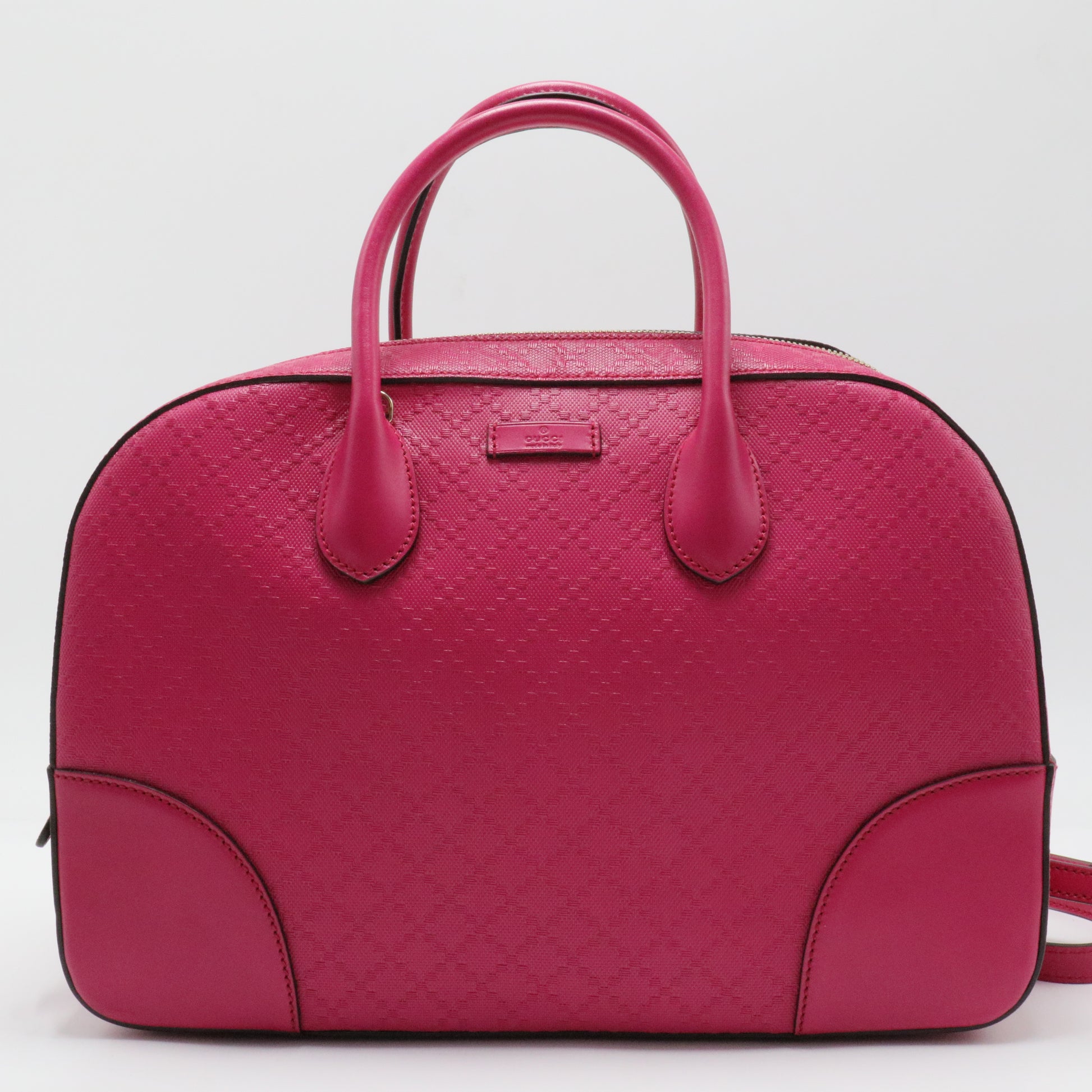 Bright Top Handle Bag Diamante Leather Small