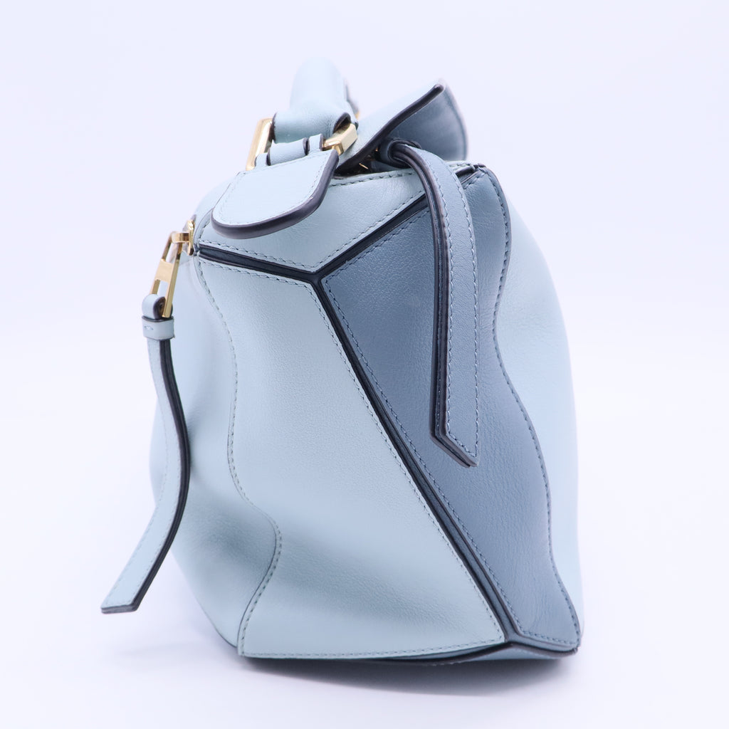 Puzzle Small Multi tone Blue Leather Crossbody Bag B20138
