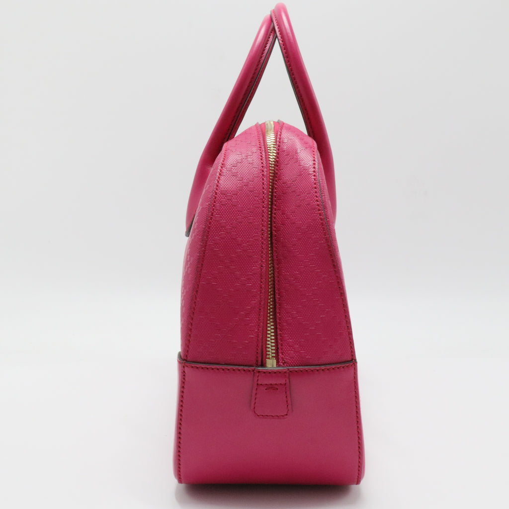 Bright Top Handle Bag Diamante Leather Small