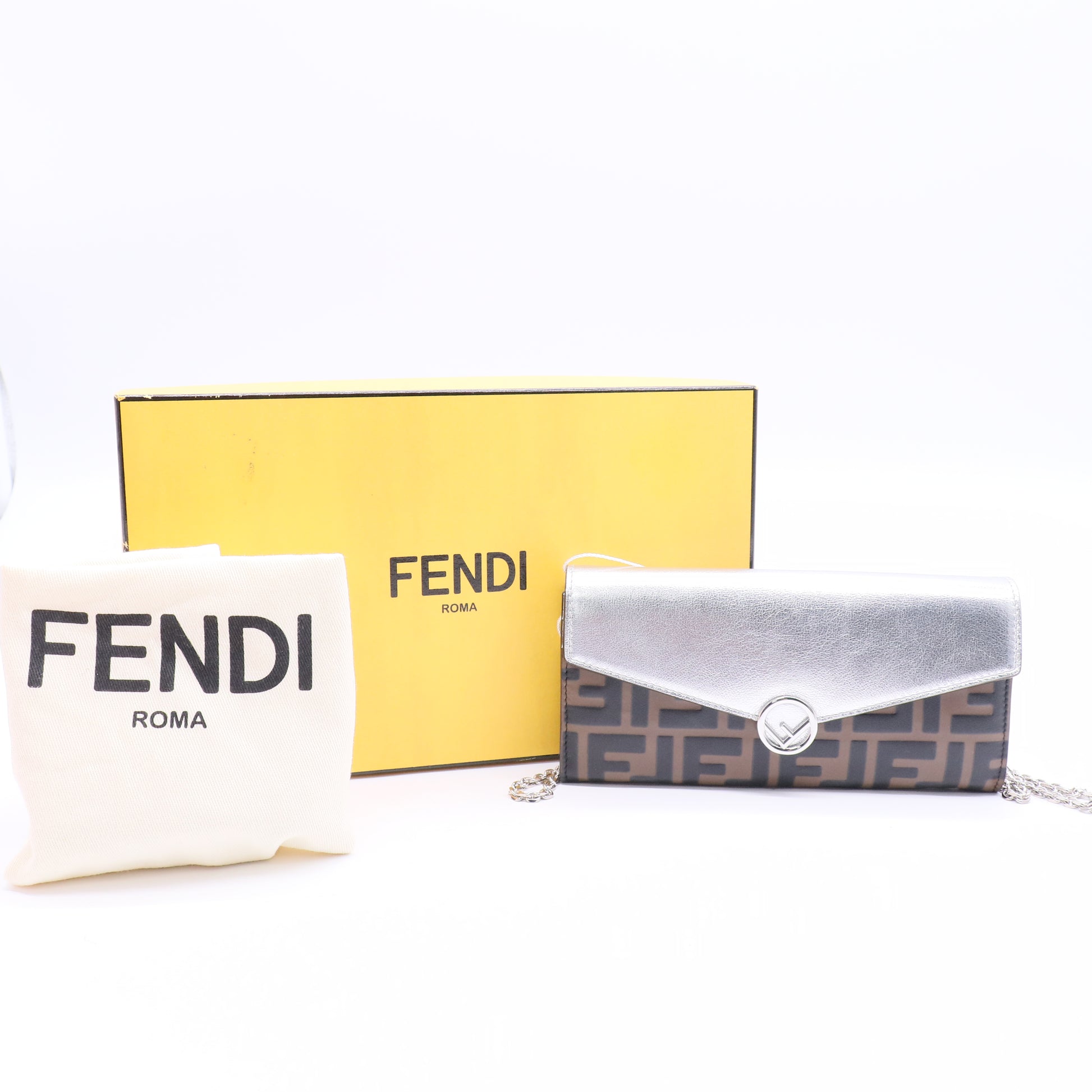 Zucca Embossed Leather F Continental Wallet on Chain TWINS LDJ3012