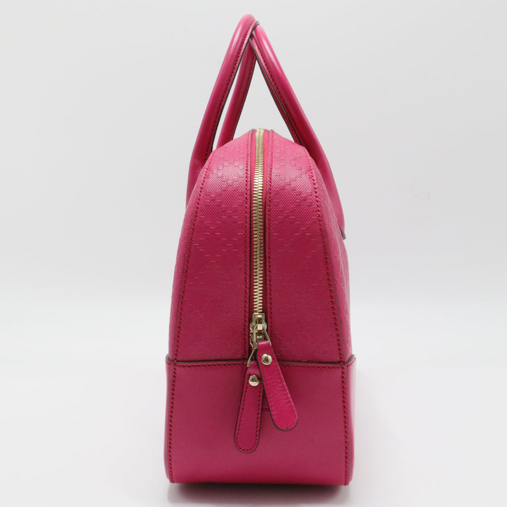 Bright Top Handle Bag Diamante Leather Small
