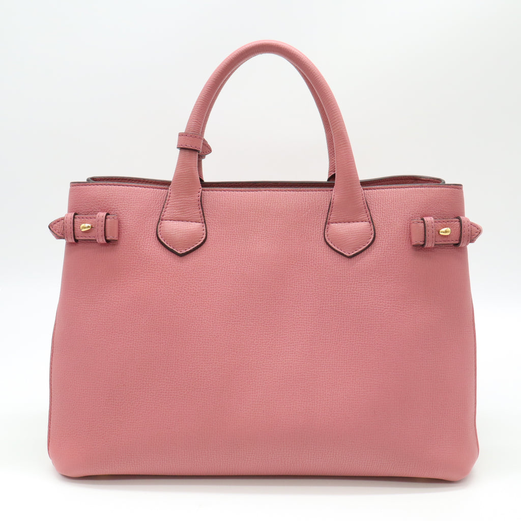 Banner Tote Leather and House Check Canvas Small B21836