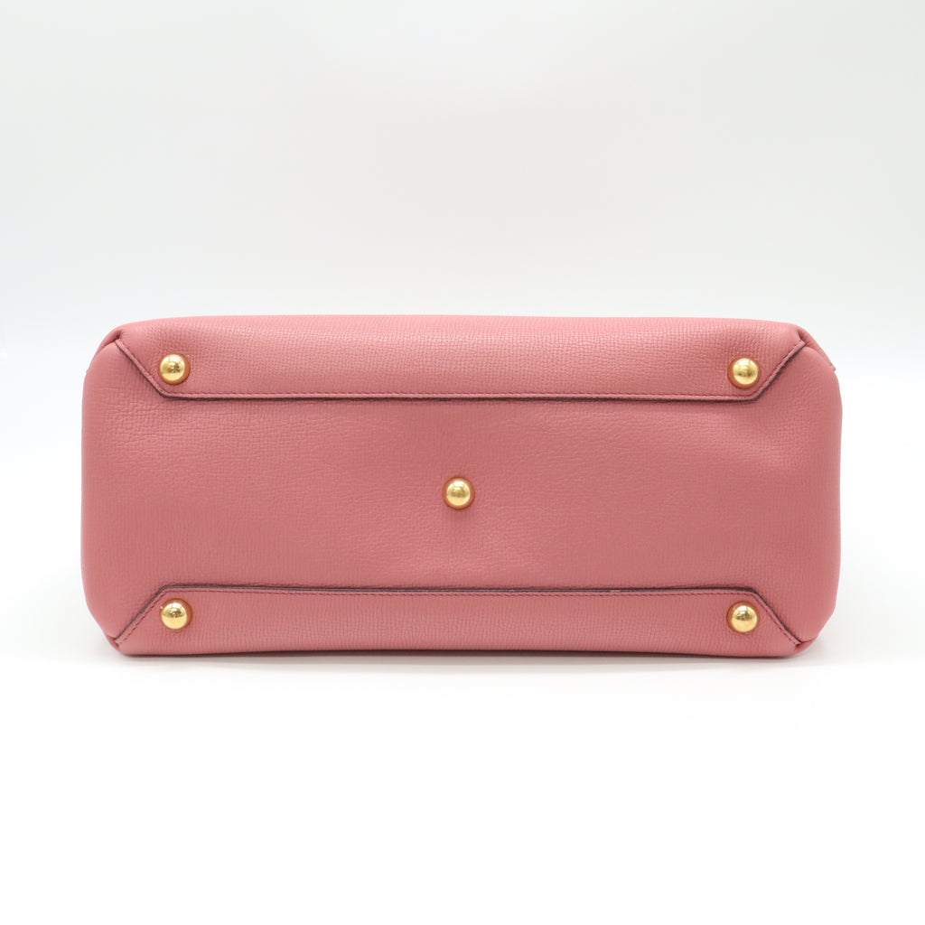 Banner Tote Leather and House Check Canvas Small B21836
