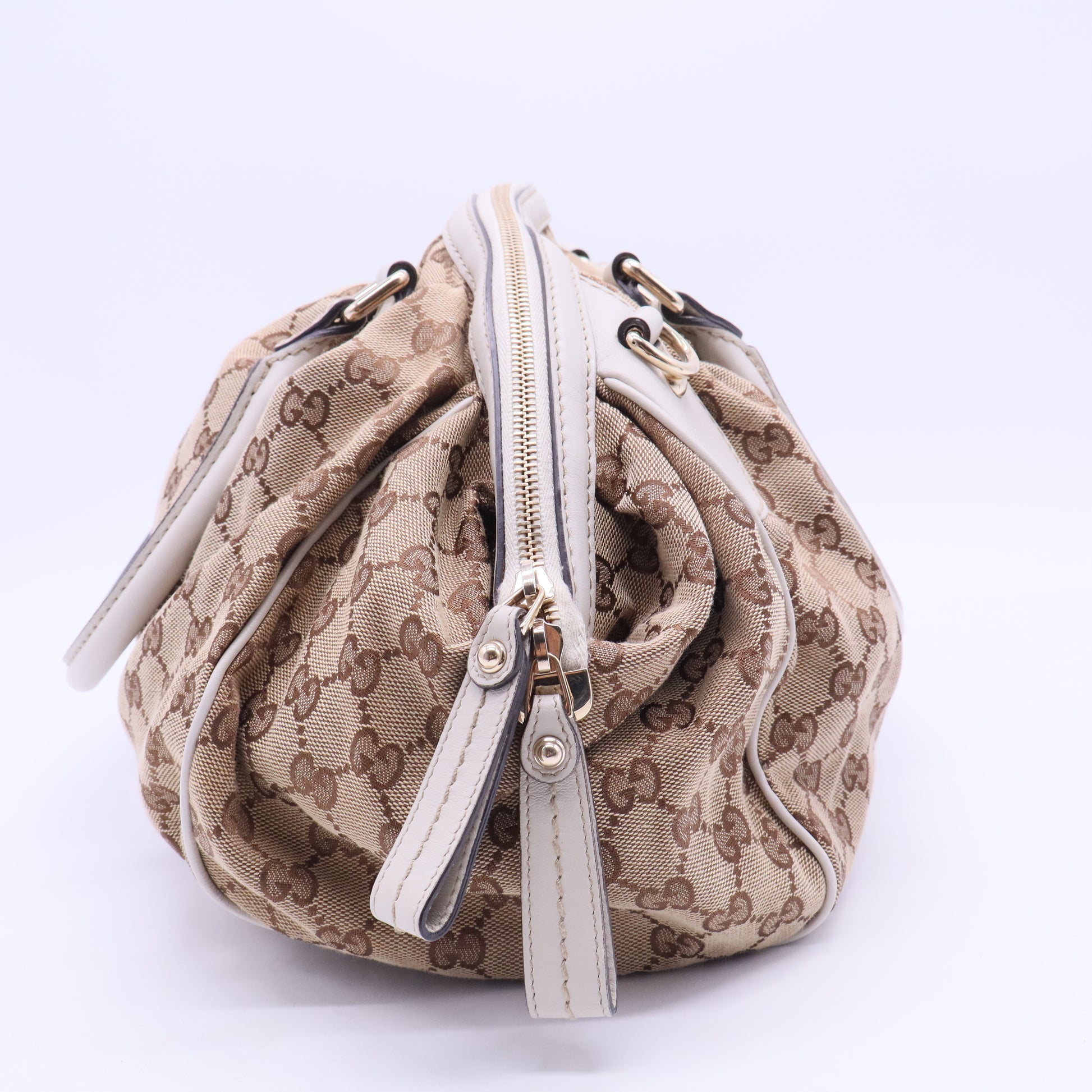 GG Canvas and Leather Sukey Boston Bag B20185